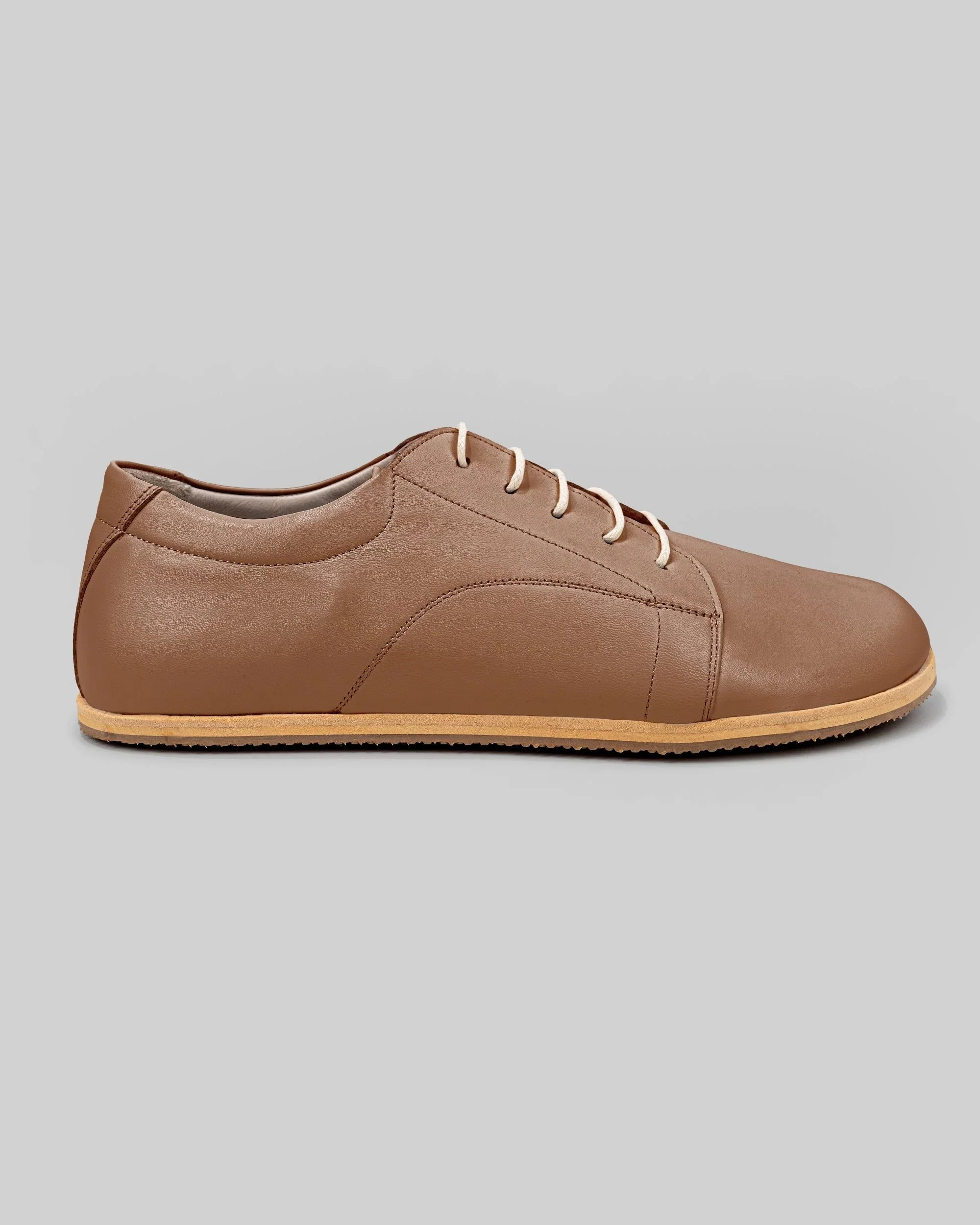 Detail Tan Barefoot Sneaker - Handcrafted Calf Leather Turkey | Bespoky