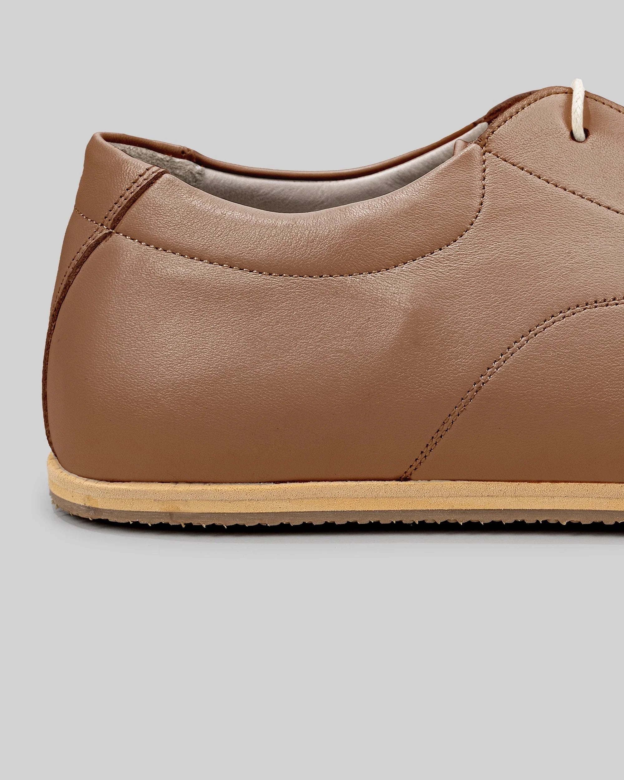 Top view Tan Barefoot Sneaker - Handcrafted Calf Leather | Bespoky