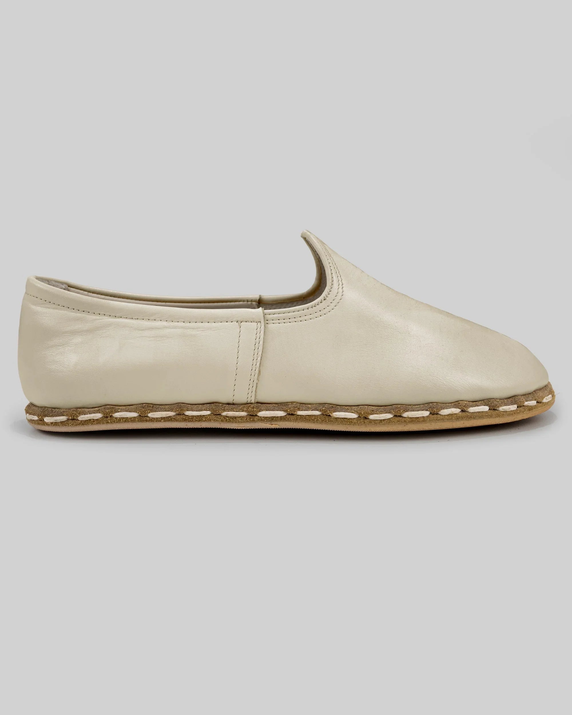Top view Beige Yemeni Shoes - Handcrafted Calf Leather | Bespoky