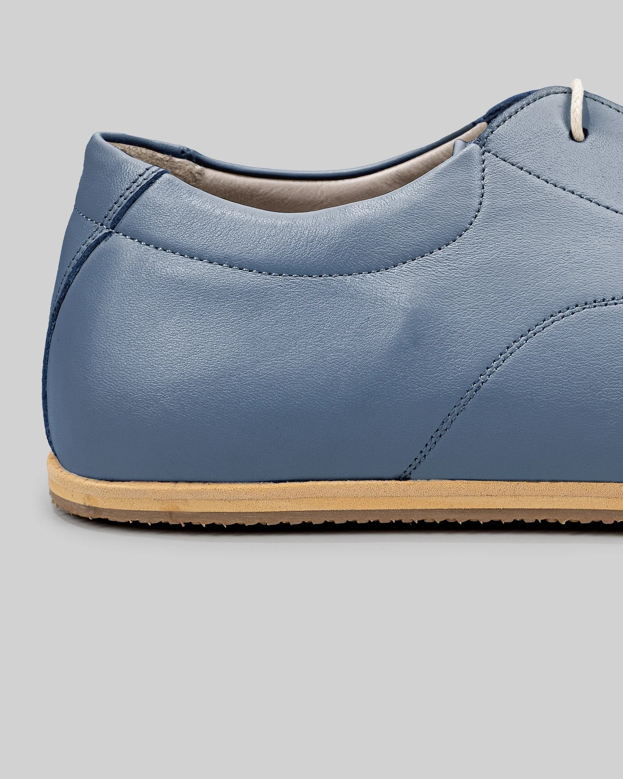 Top view Jean Blue Barefoot Sneaker - Handcrafted Calf Leather | Bespoky