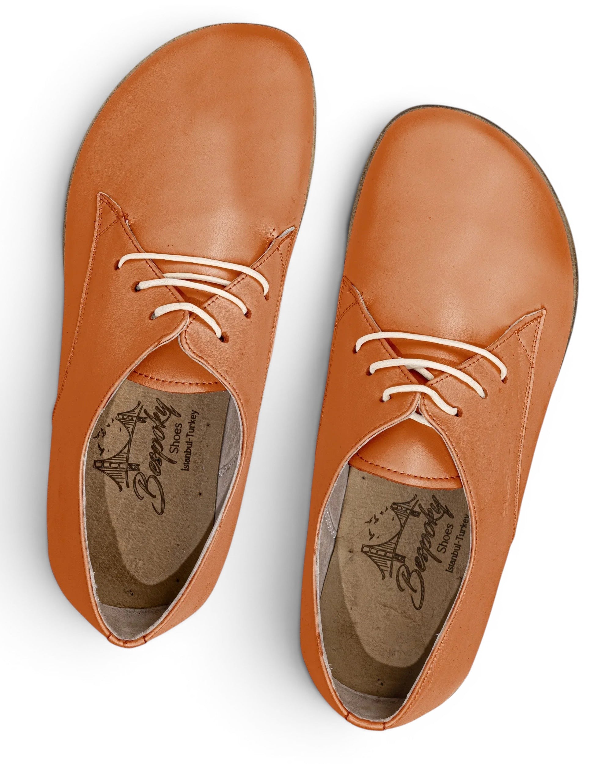 Side view Orange Oxford Shoes - Calf Leather Zero Drop | Bespoky