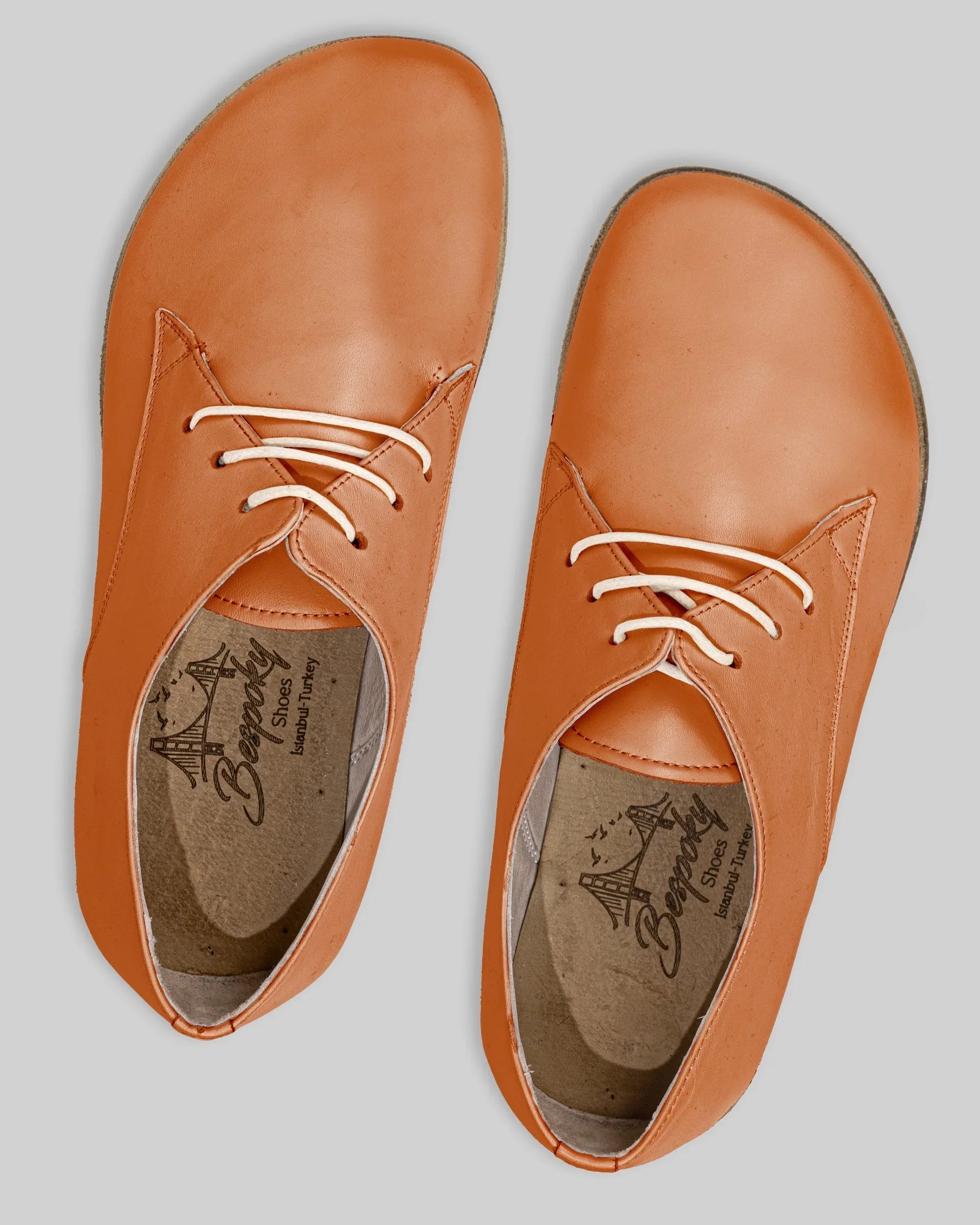 Side view Orange Oxford Shoes - Calf Leather Zero Drop | Bespoky