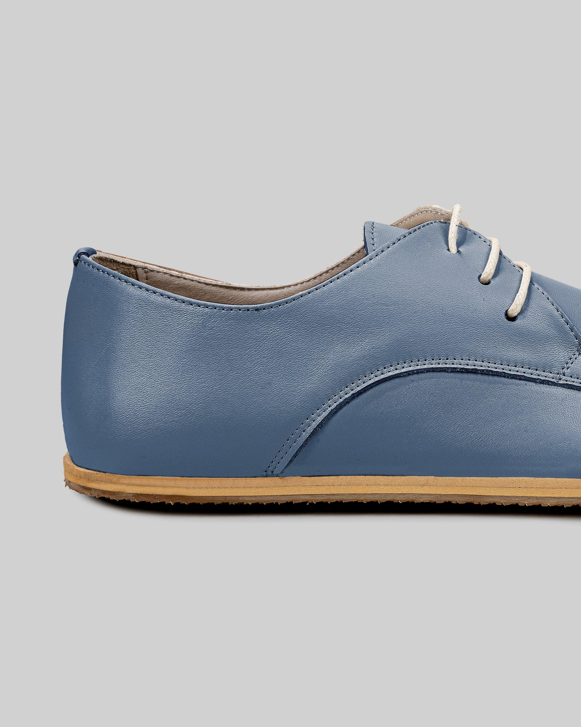 Top view Jean Blue Oxford Shoes - Handcrafted Calf Leather | Bespoky