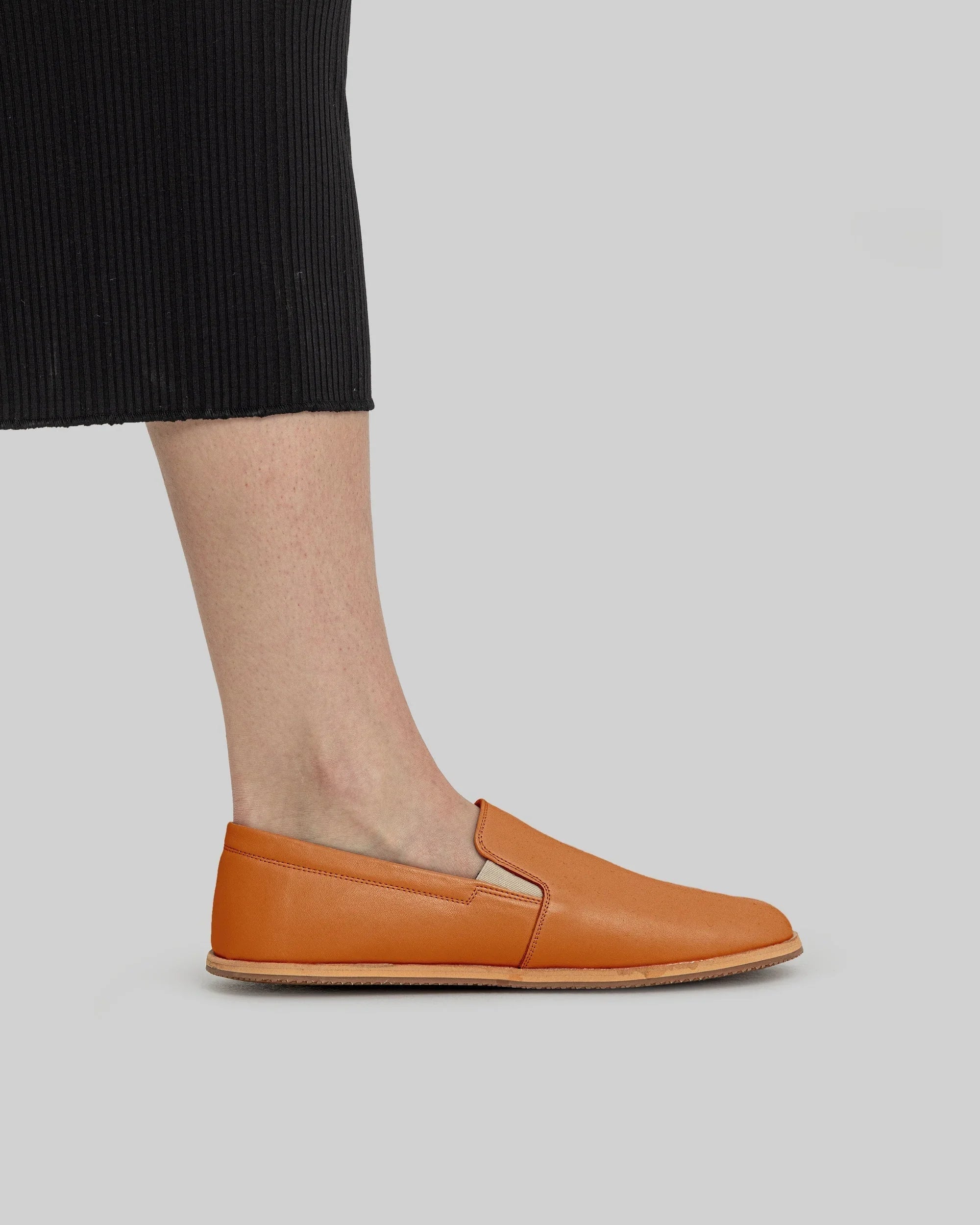 Pair Orange Barefoot Shoes - Barefoot Wide Toe Calf Leather | Bespoky