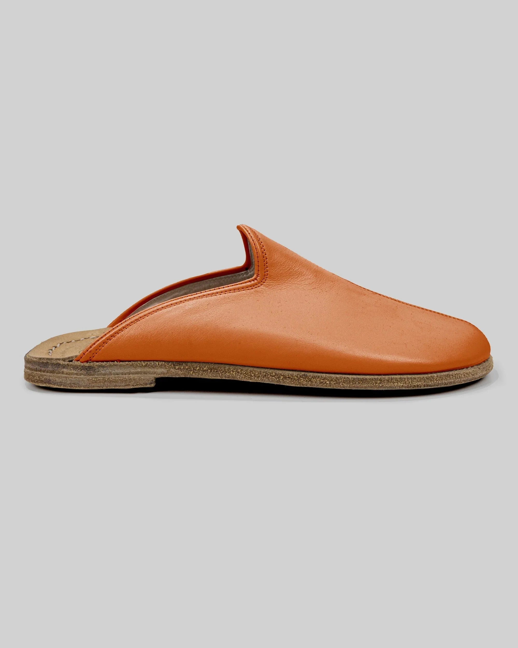 Back view Orange Slippers - Calf Leather Handcrafted | Bespoky
