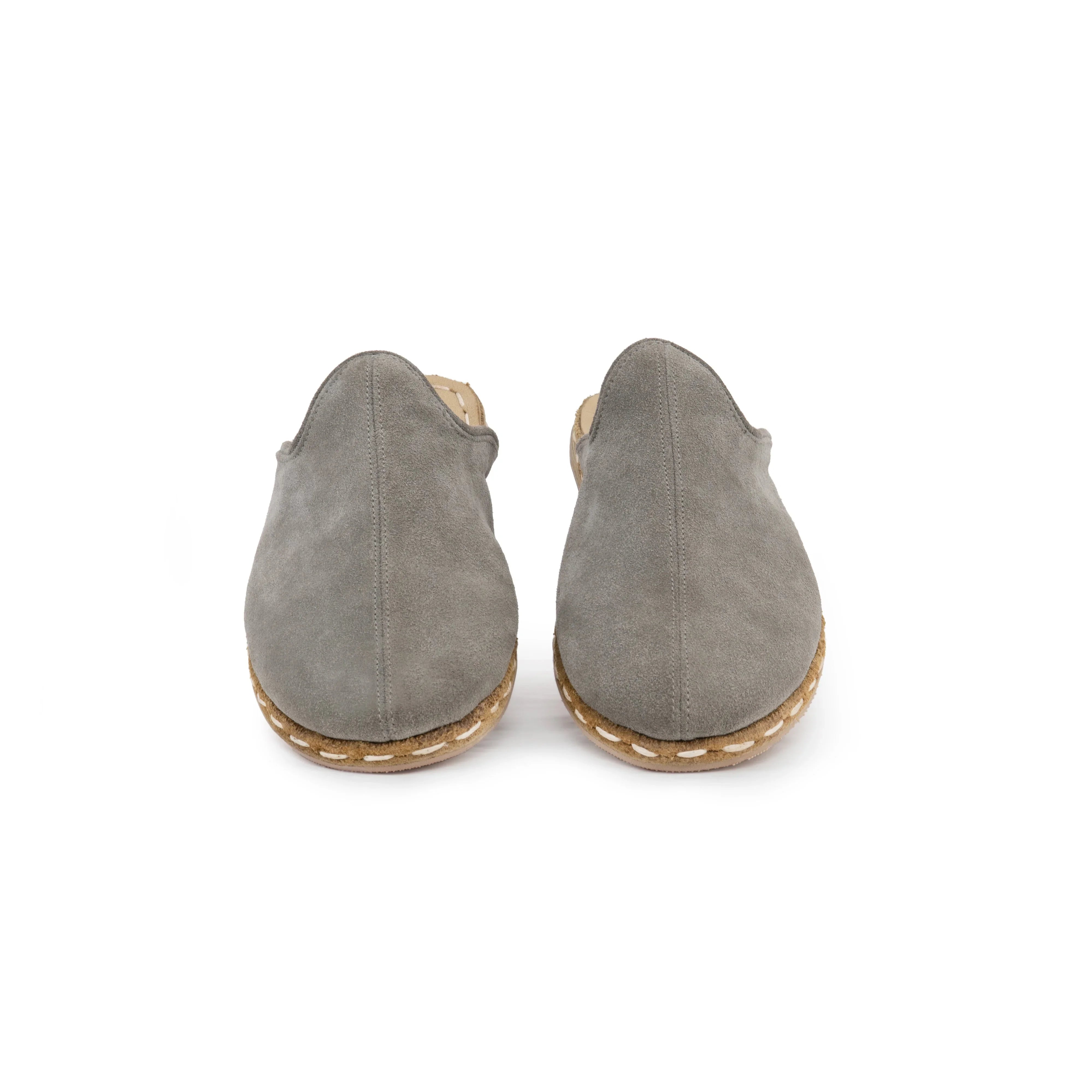 Top view Grey Suede Slippers - Handcrafted Calf Leather | Bespoky