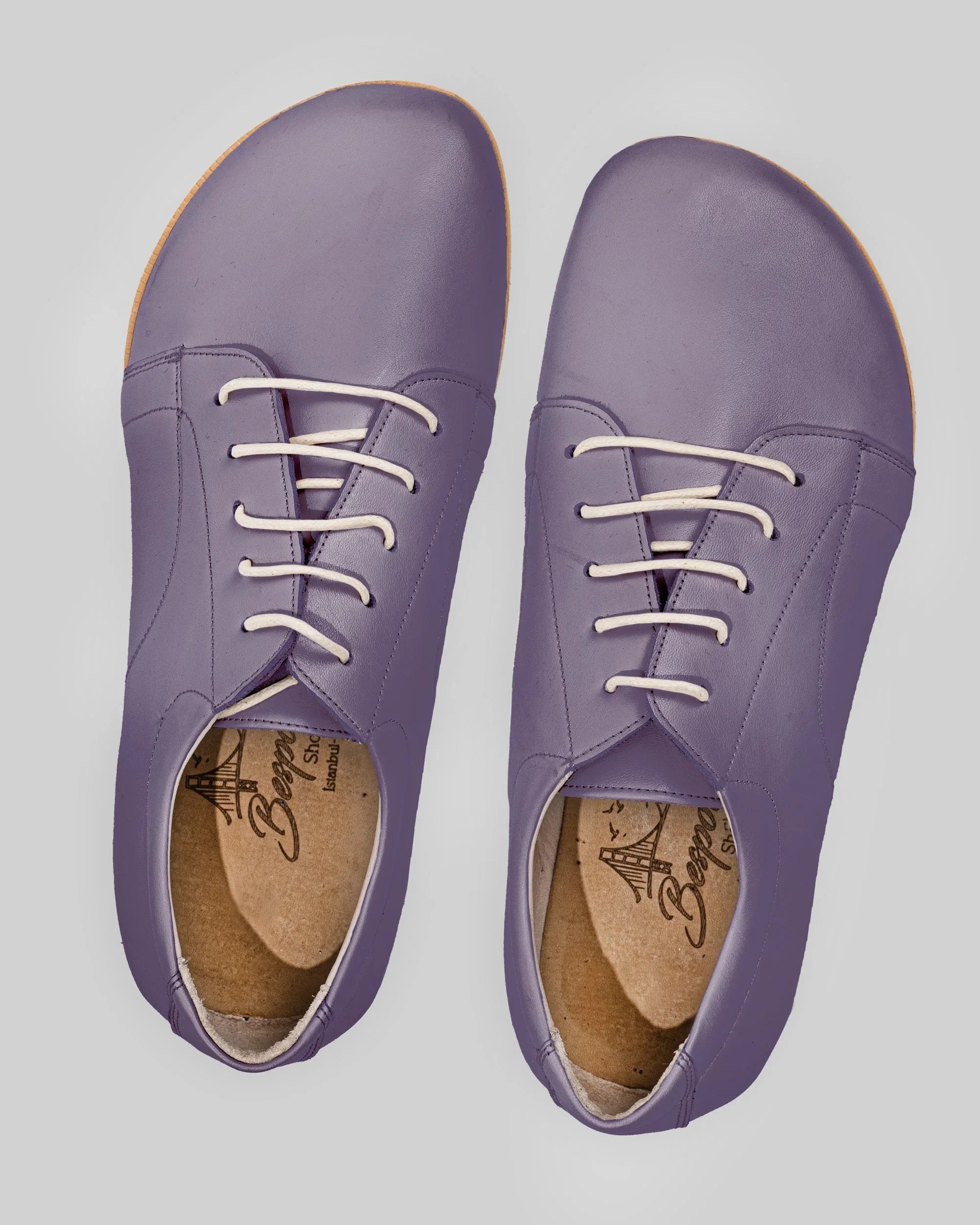 Pair Purple Barefoot Sneaker - Barefoot Wide Toe Calf Leather | Bespoky