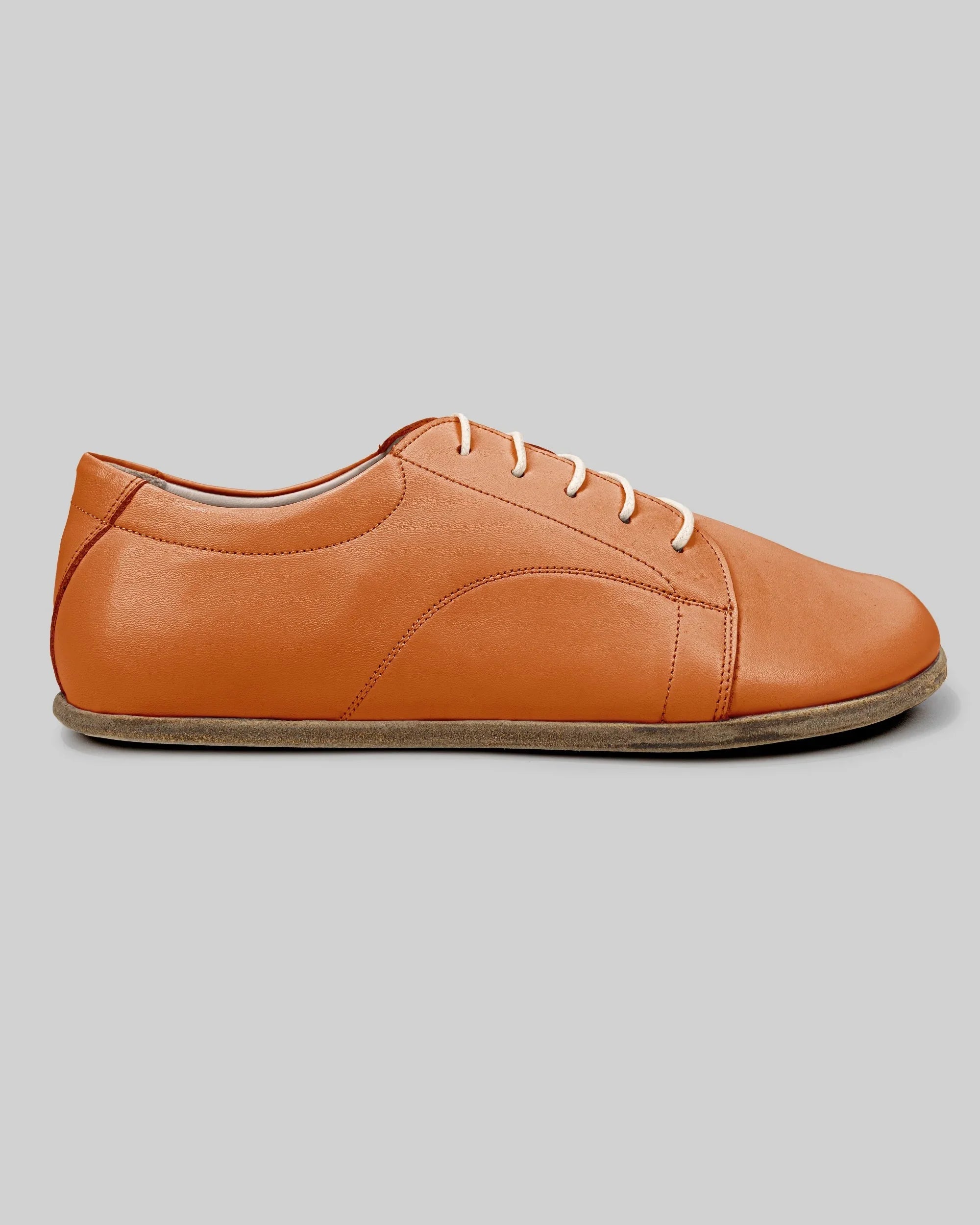 Pair Orange Barefoot Sneaker - Barefoot Wide Toe Calf Leather | Bespoky