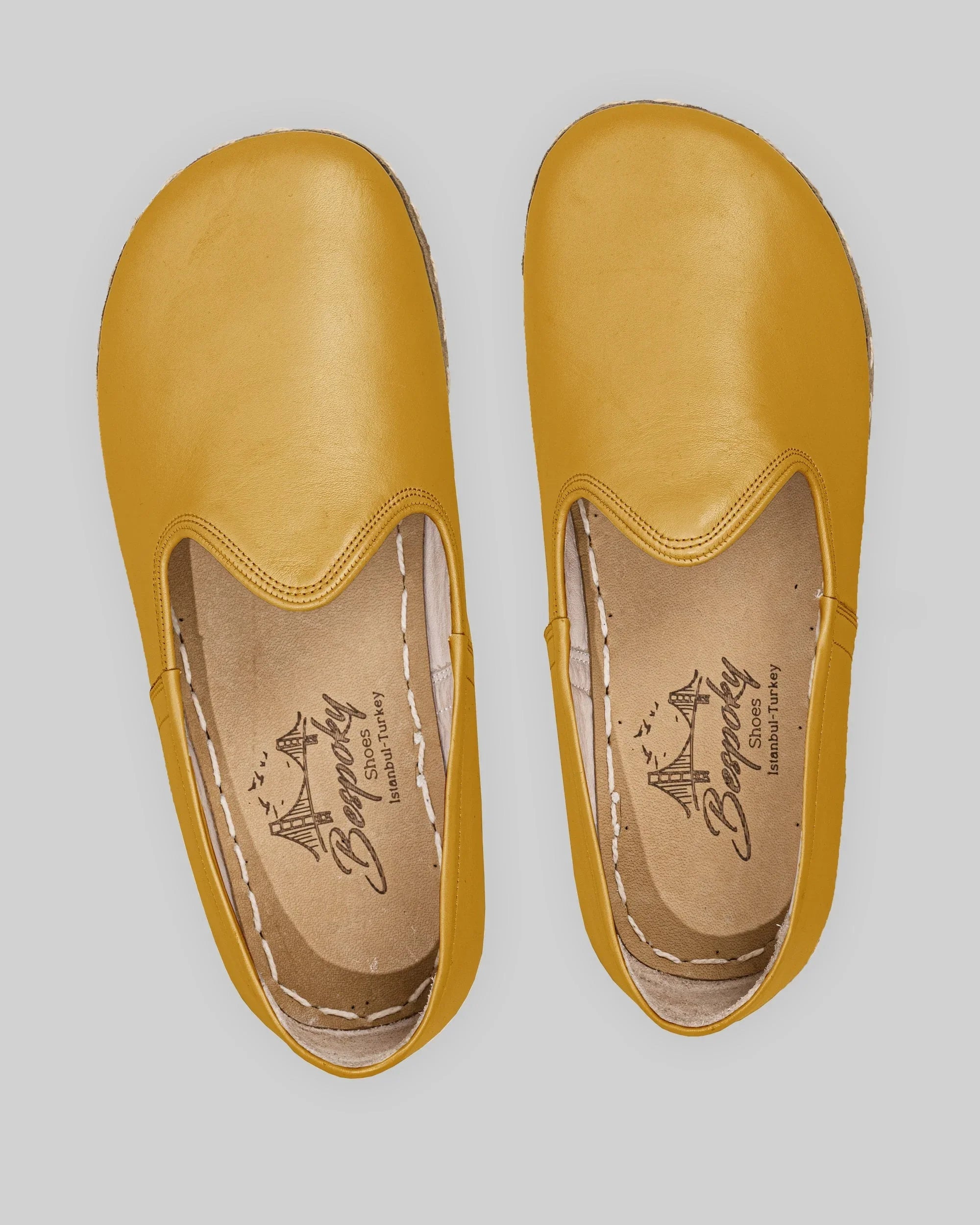 Side view Mustard Barefoot Yemeni - Calf Leather Zero Drop | Bespoky