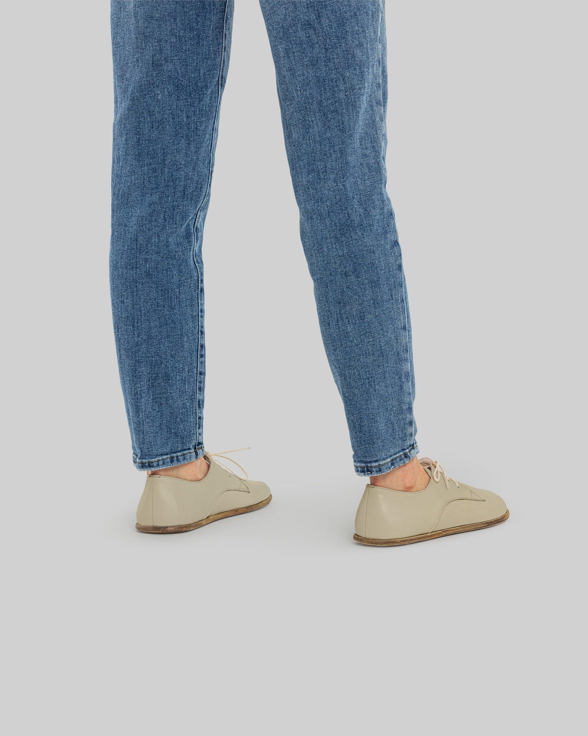 Back view Beige Oxford Shoes - Calf Leather Handcrafted | Bespoky