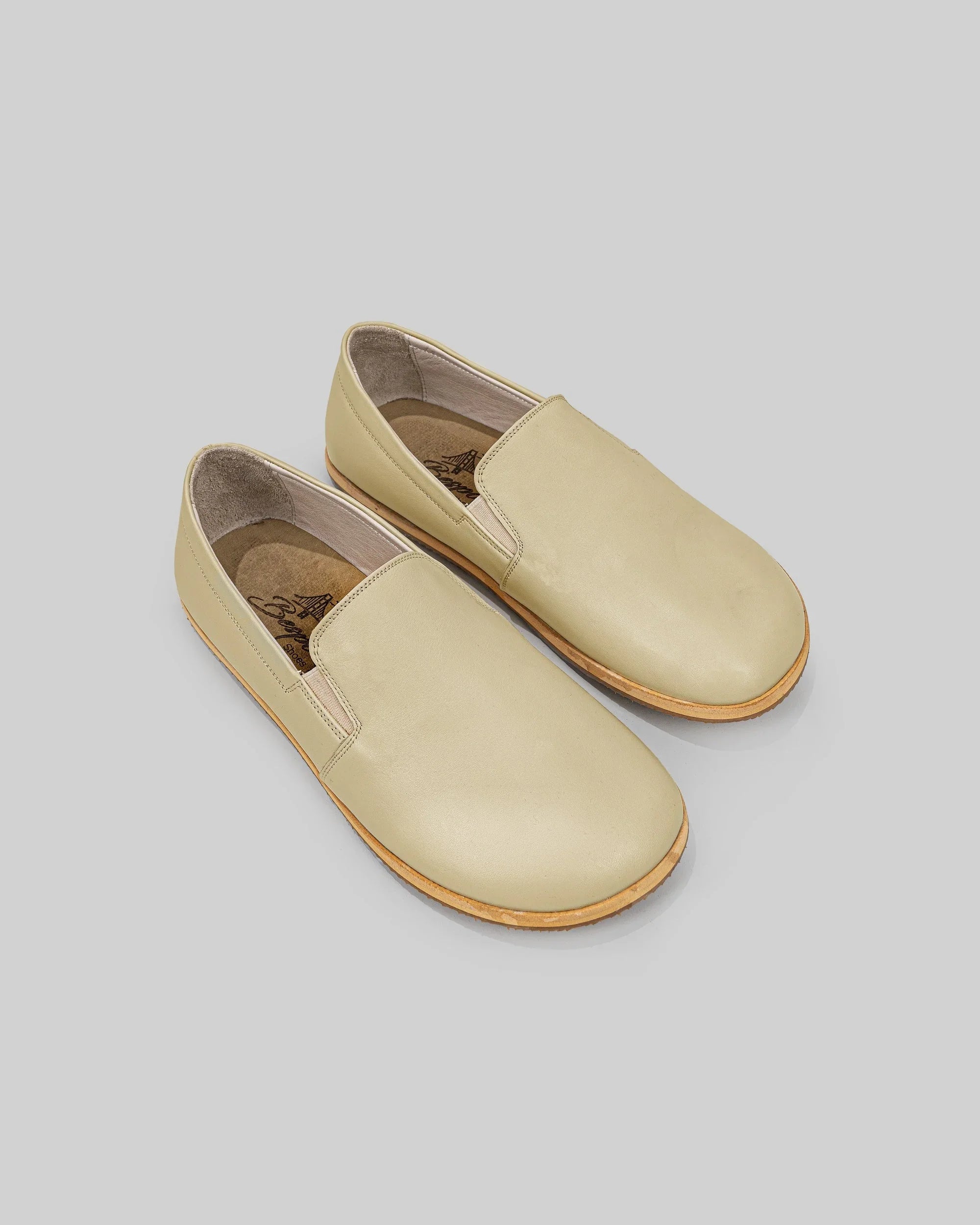 Men's Yellow Barefoot Shoes - Handcrafted Calf Leather Wide Toe Box | Bespoky