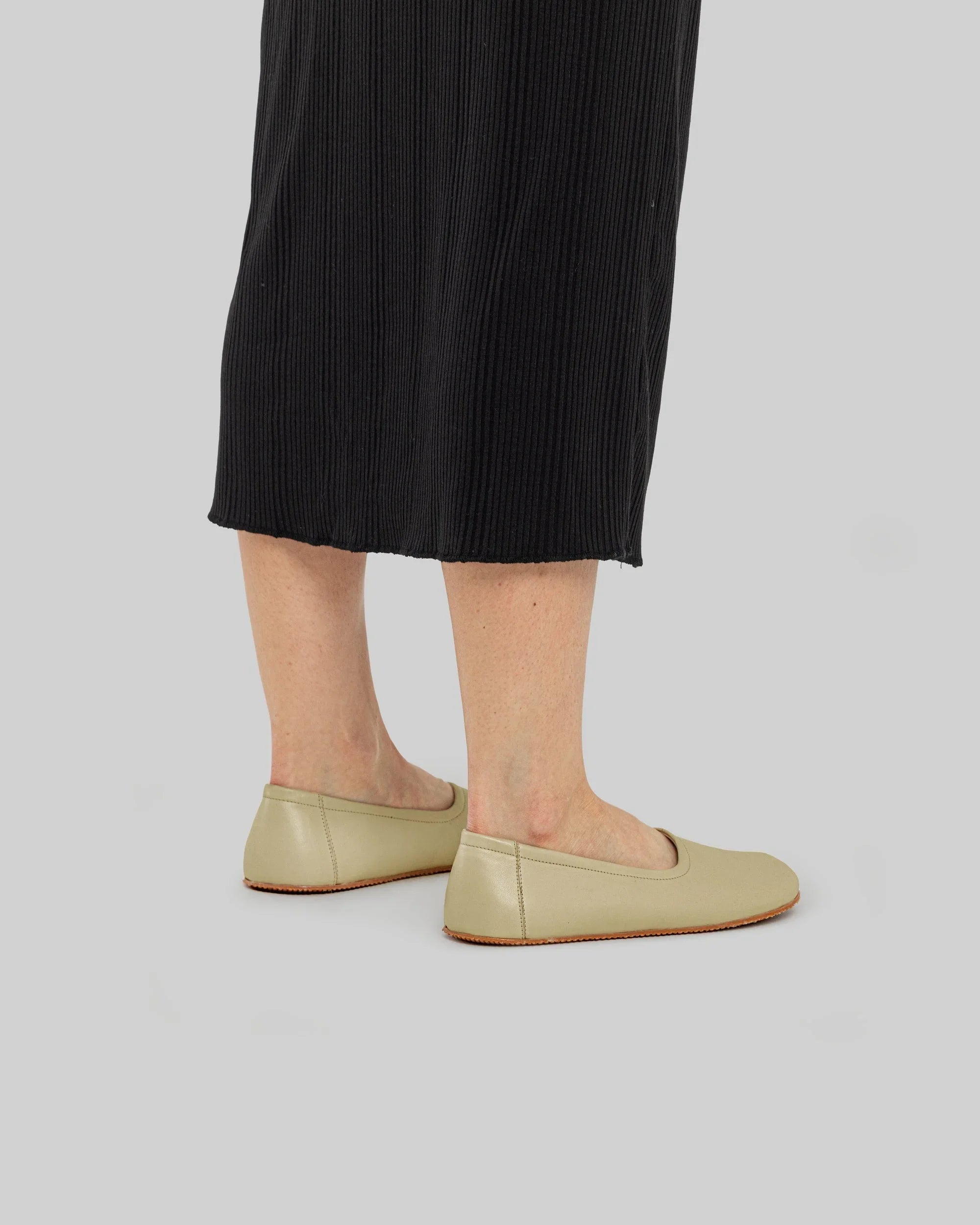 Back view Yellow Ballet Flats - Calf Leather Handcrafted | Bespoky