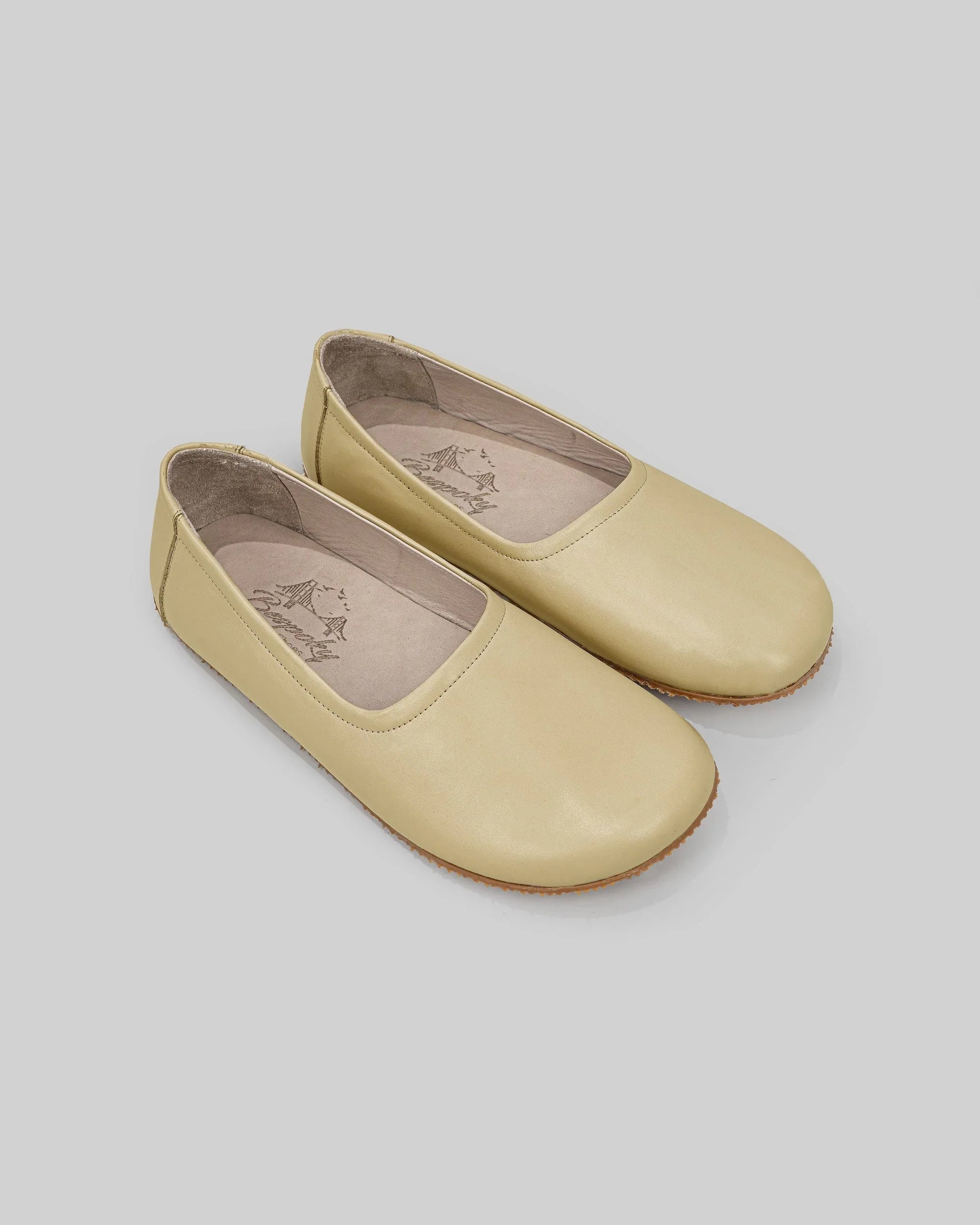Women's Yellow Ballet Flats - Handcrafted Calf Leather Wide Toe Box | Bespoky