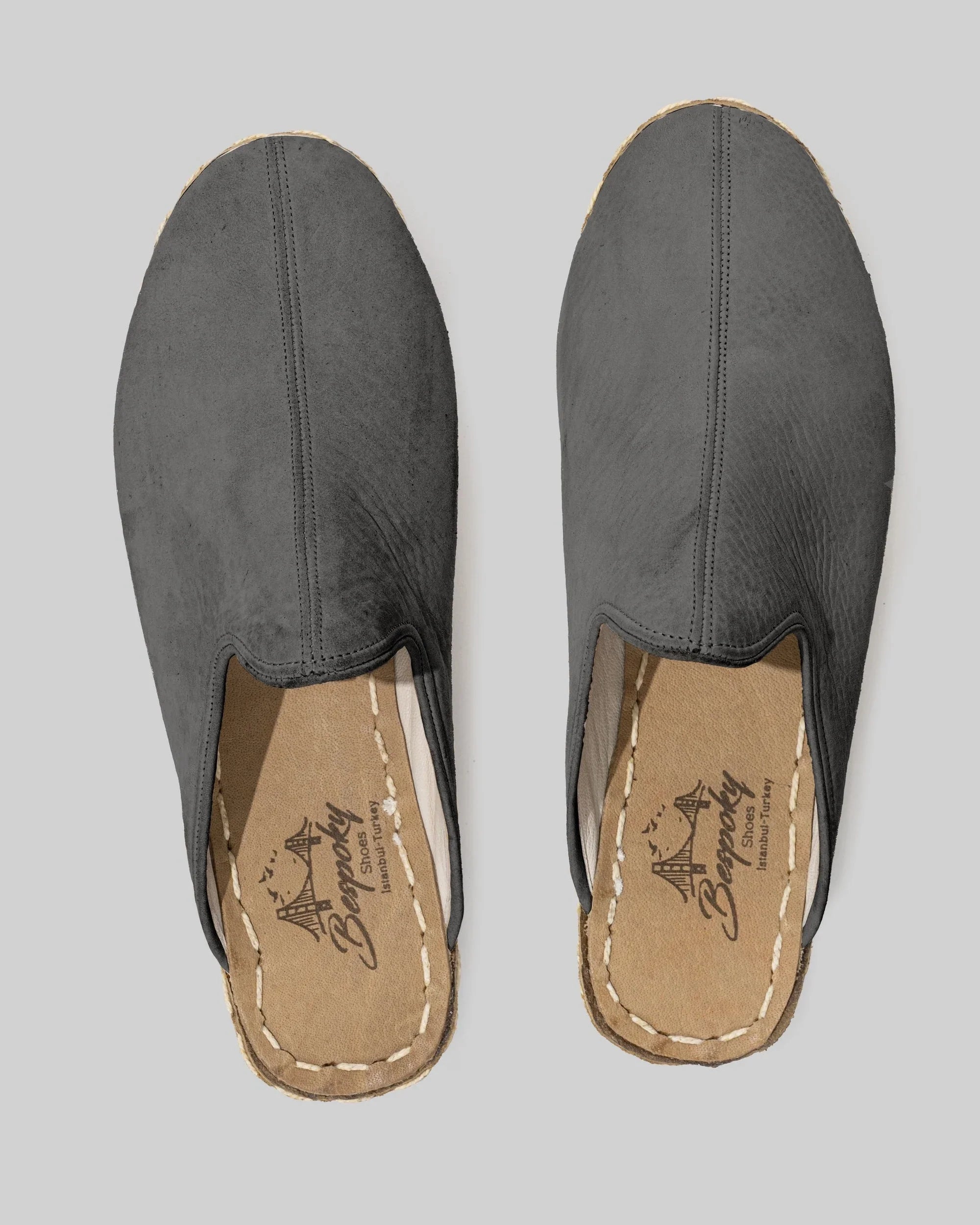 Side view Smoked Nubuck Slippers - Calf Leather Zero Drop | Bespoky