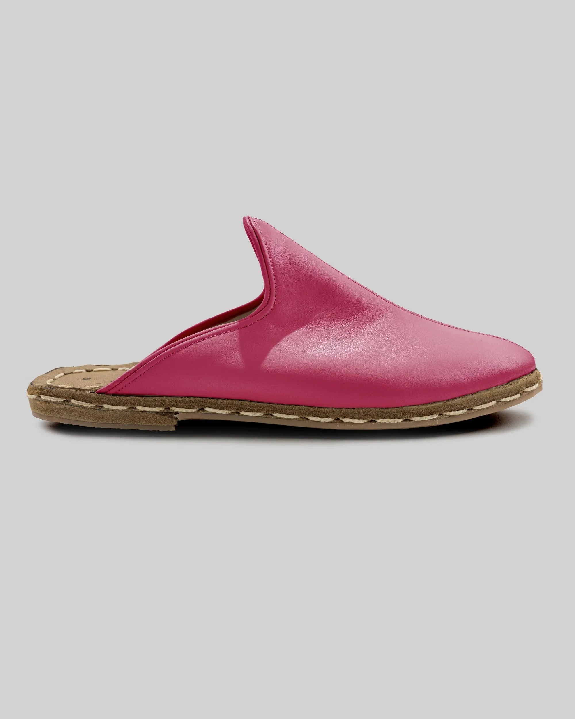 Top view Fuchsia Slippers - Handcrafted Calf Leather | Bespoky