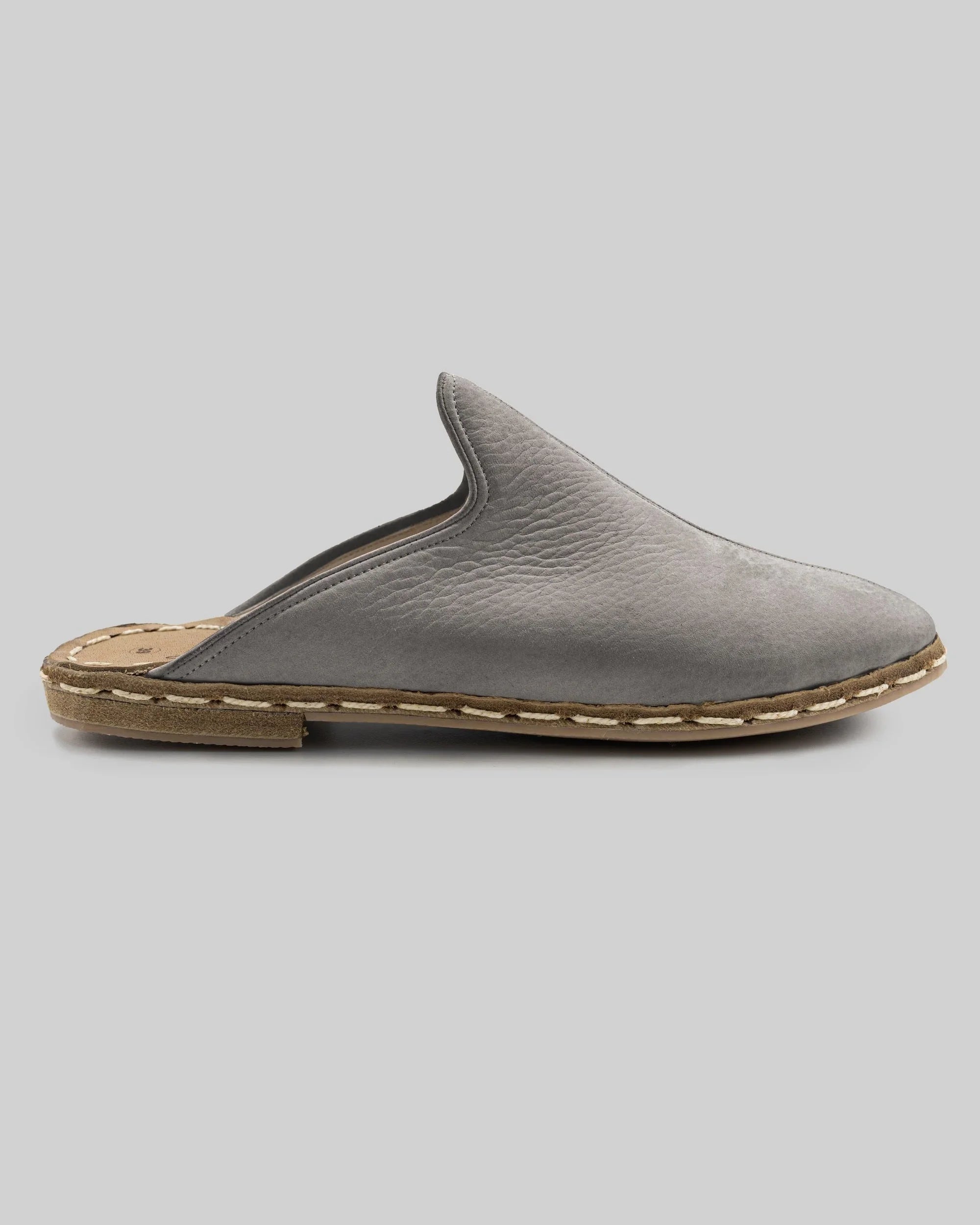 Top view Grey Slippers - Handcrafted Calf Leather | Bespoky