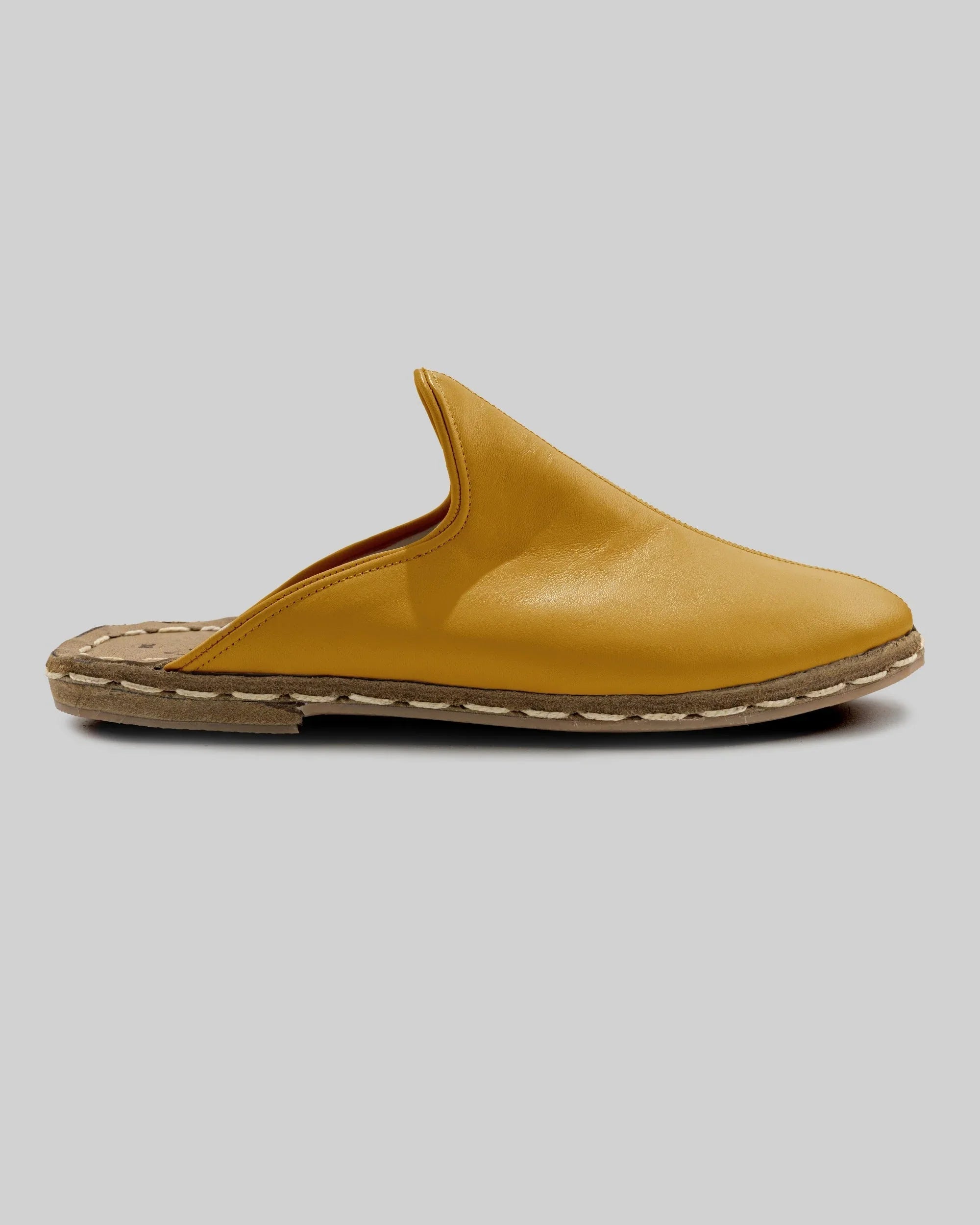 Top view Mustard Slippers - Handcrafted Calf Leather | Bespoky