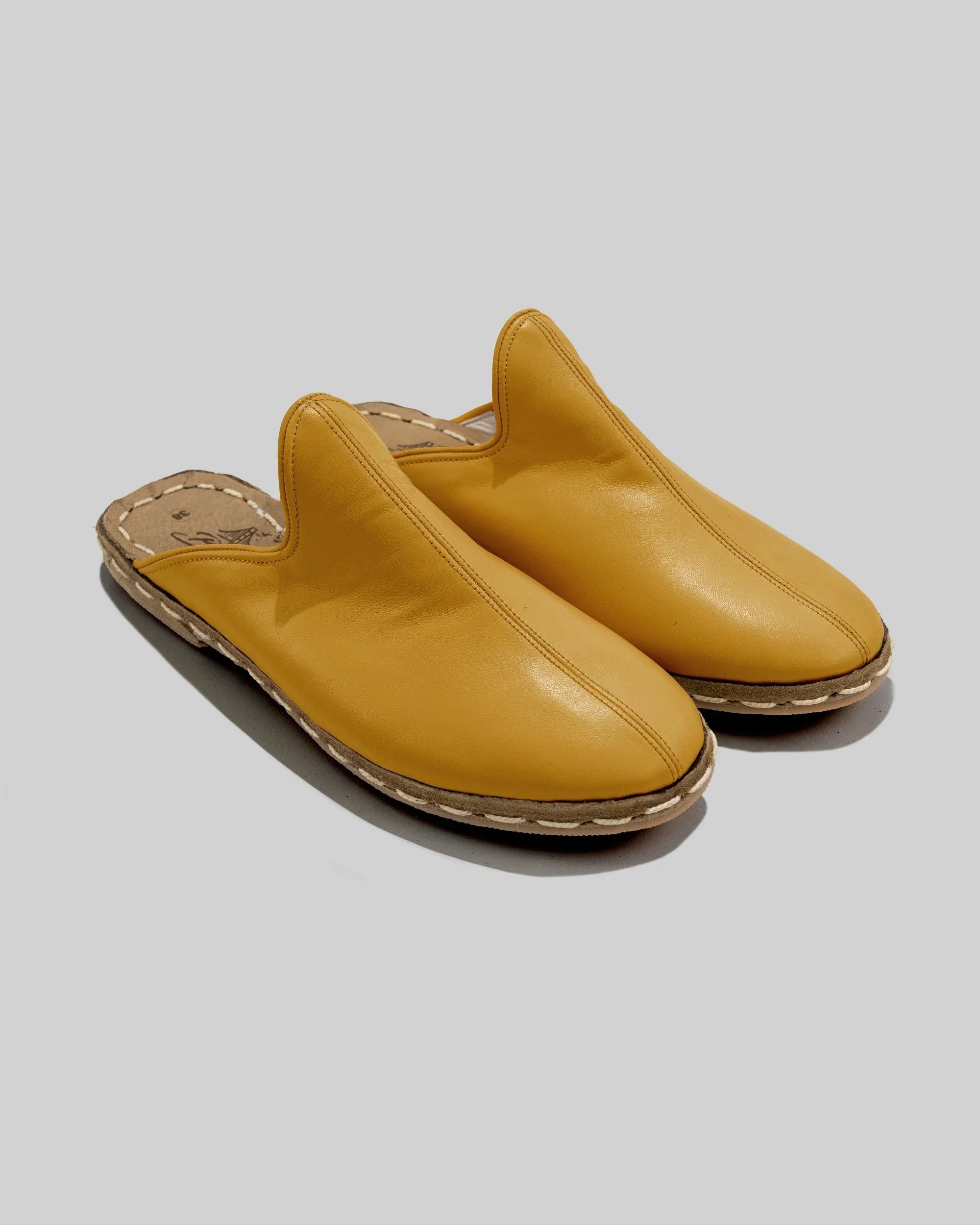 Women's Mustard Slippers - Handcrafted Calf Leather Wide Toe Box | Bespoky