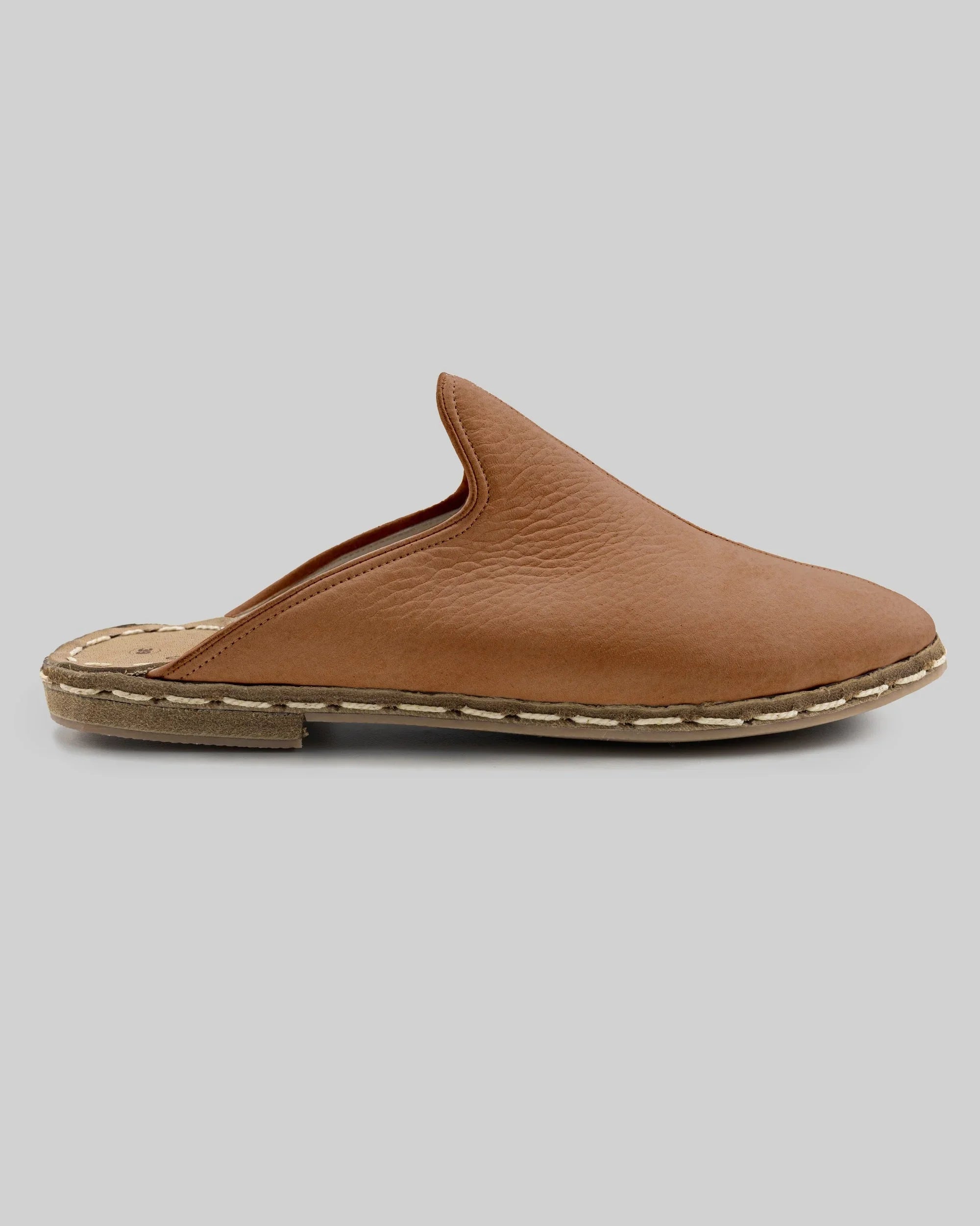 Top view Tan Nubuck Slippers - Handcrafted Calf Leather | Bespoky