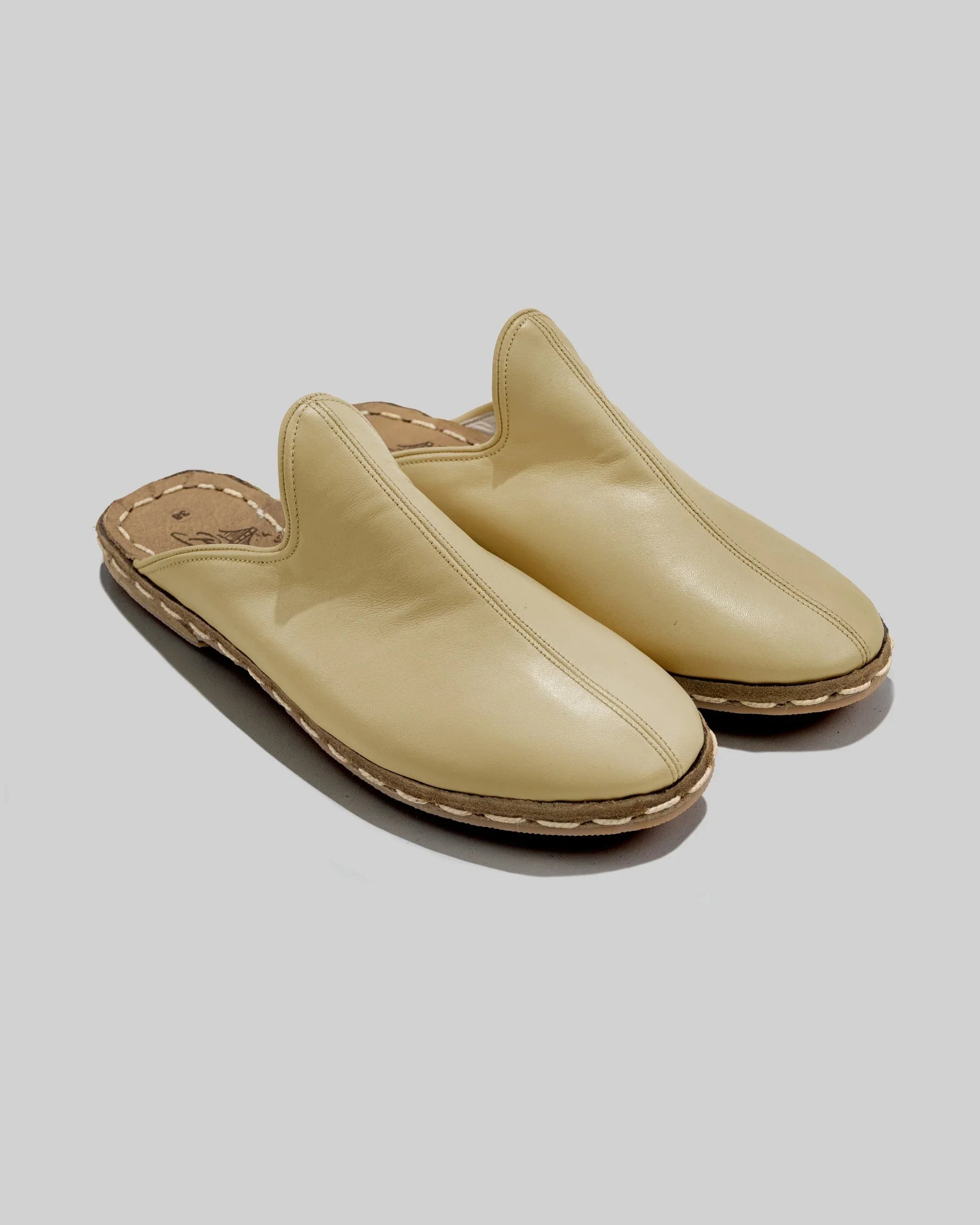 Men's Yellow Slippers - Handcrafted Calf Leather Wide Toe Box | Bespoky