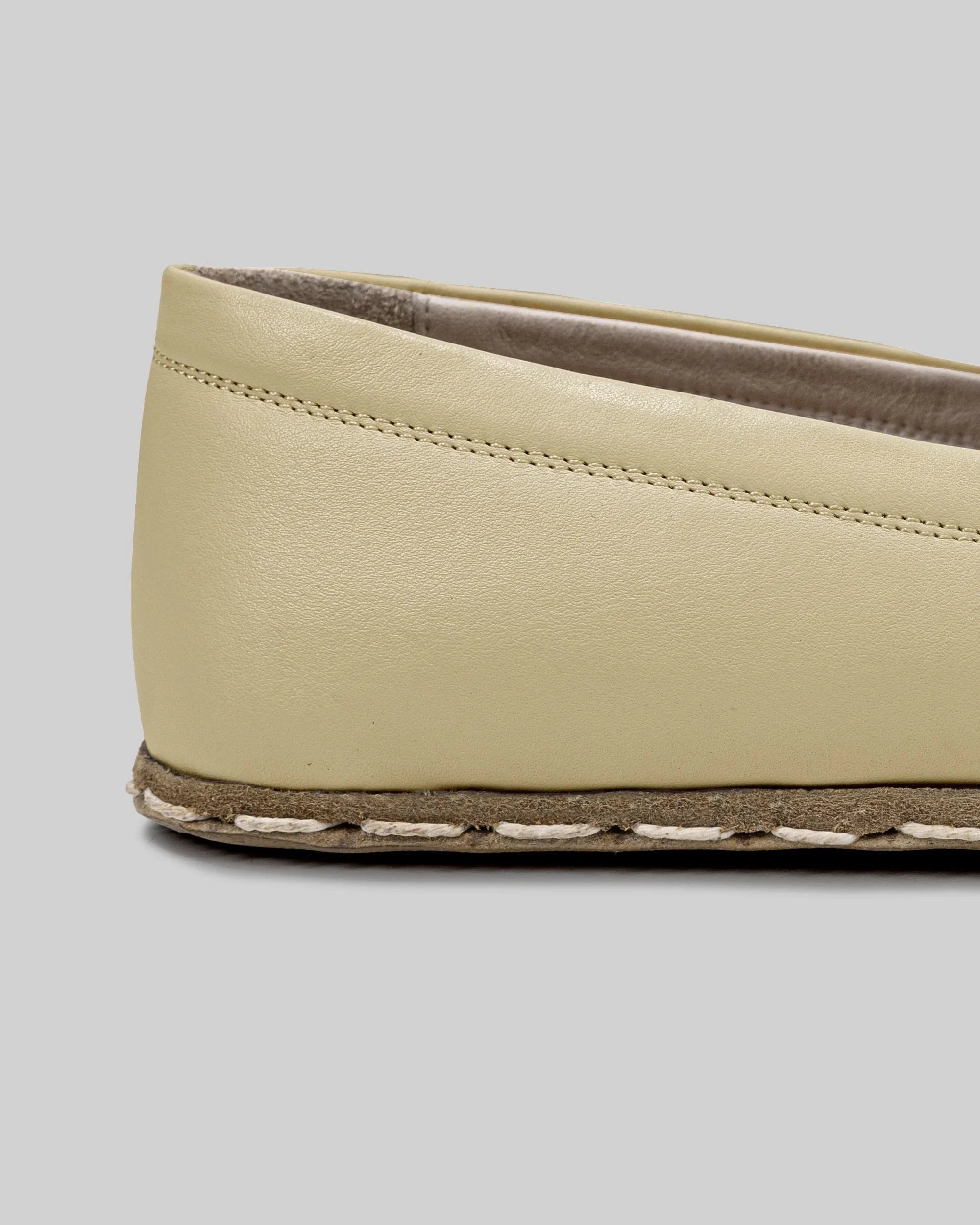 Top view Yellow Barefoot Shoes - Handcrafted Calf Leather | Bespoky