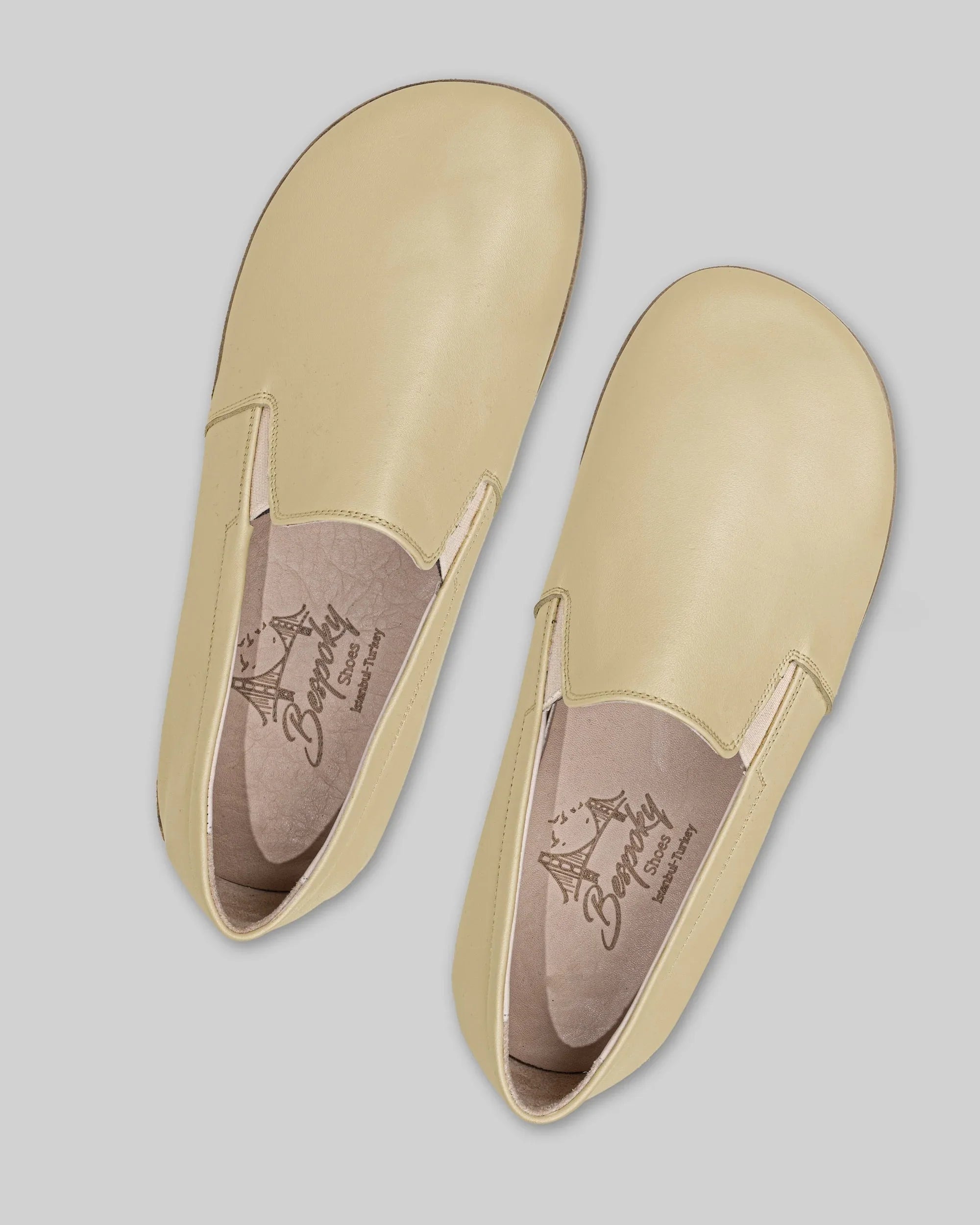 Side view Yellow Barefoot Shoes - Calf Leather Zero Drop | Bespoky