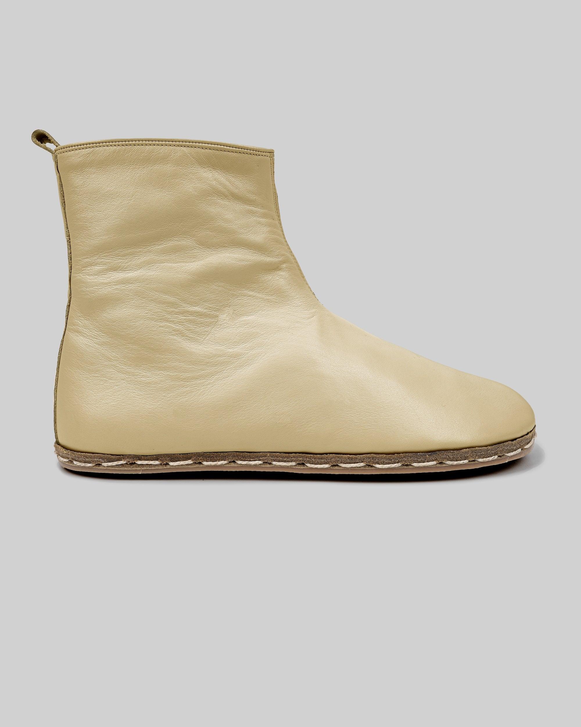Pair Yellow Chelsea Boots - Barefoot Wide Toe Calf Leather | Bespoky