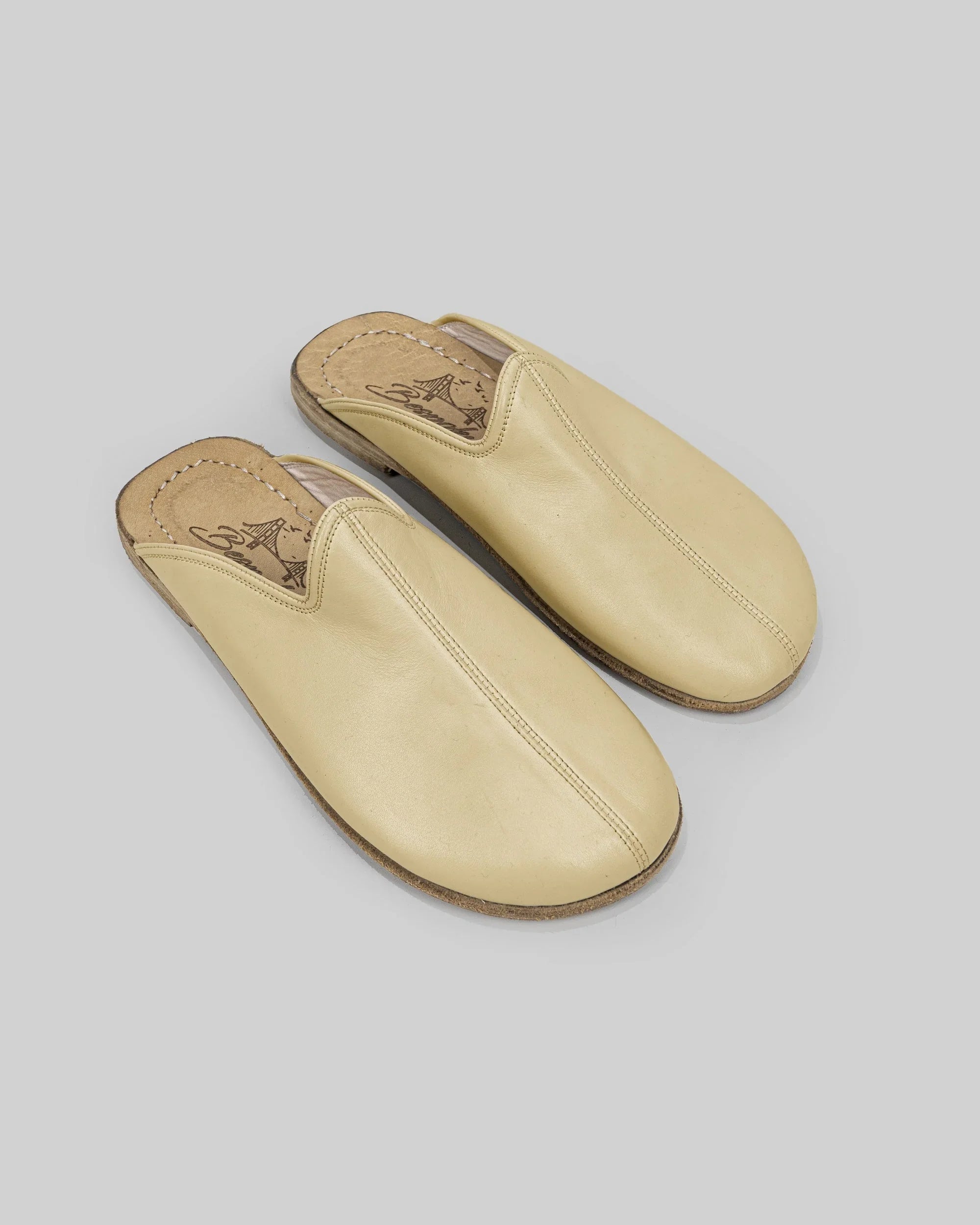 Men's Yellow Slippers - Handcrafted Calf Leather Wide Toe Box | Bespoky