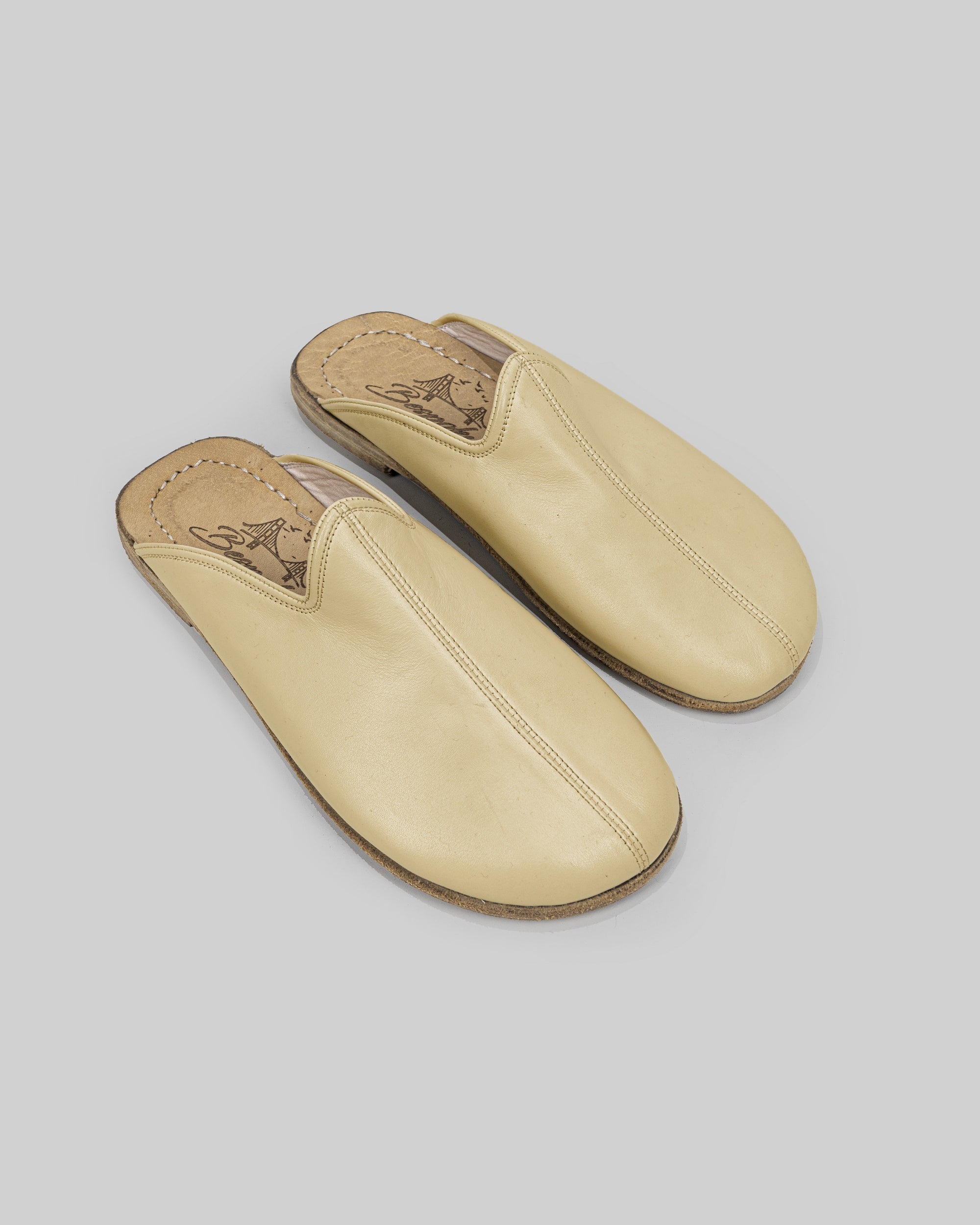 Women's Yellow Slippers - Handcrafted Calf Leather Wide Toe Box | Bespoky