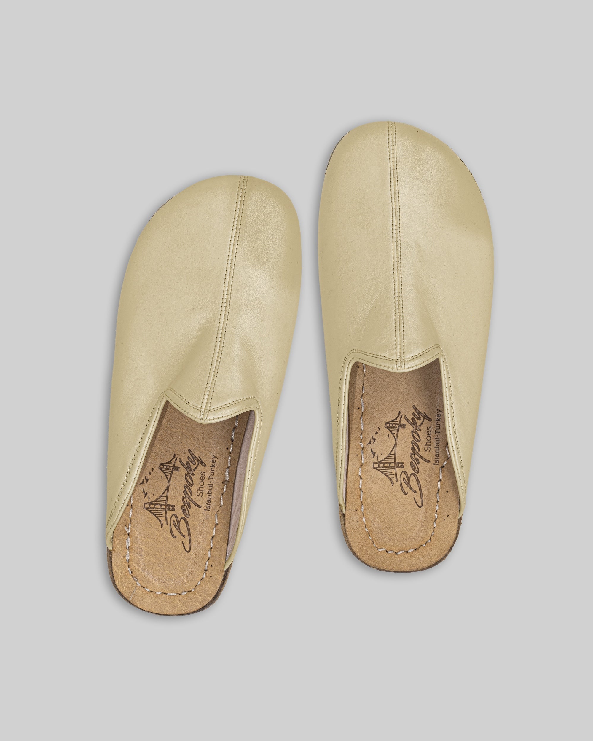 Side view Yellow Slippers - Calf Leather Zero Drop | Bespoky