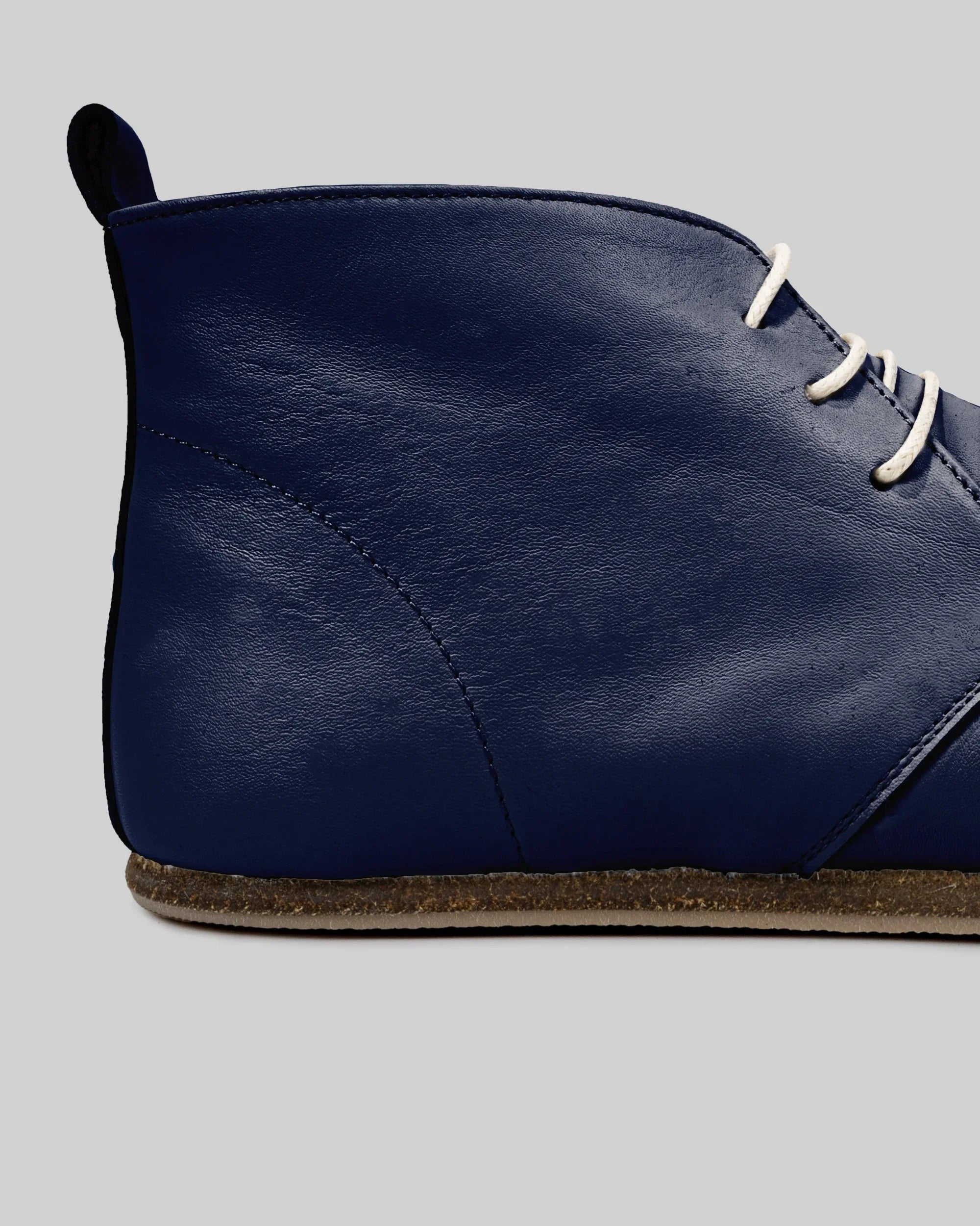 Detail Navy Blue Ankle Boots - Handcrafted Calf Leather Turkey | Bespoky