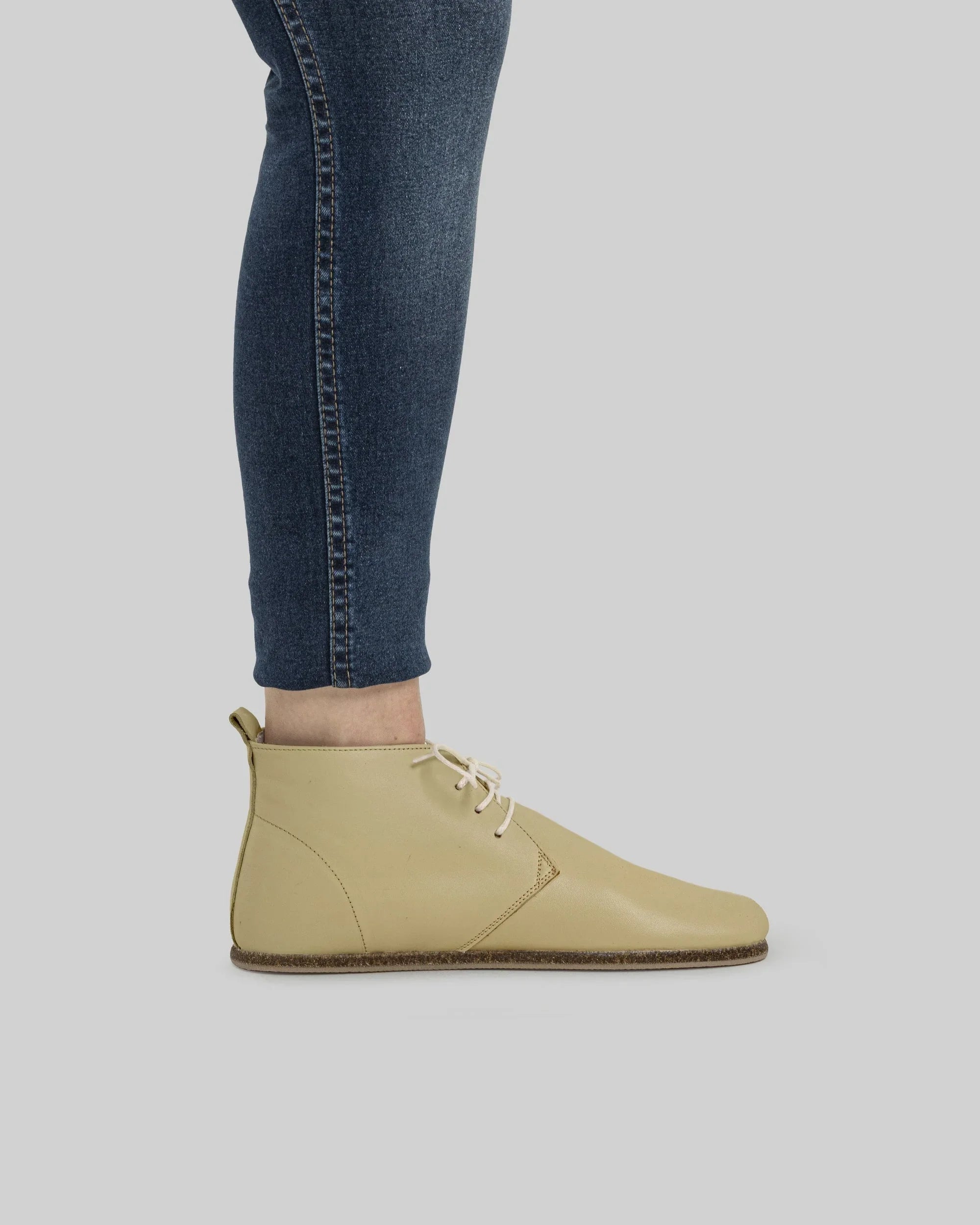 Back view Yellow Ankle Boots - Calf Leather Handcrafted | Bespoky