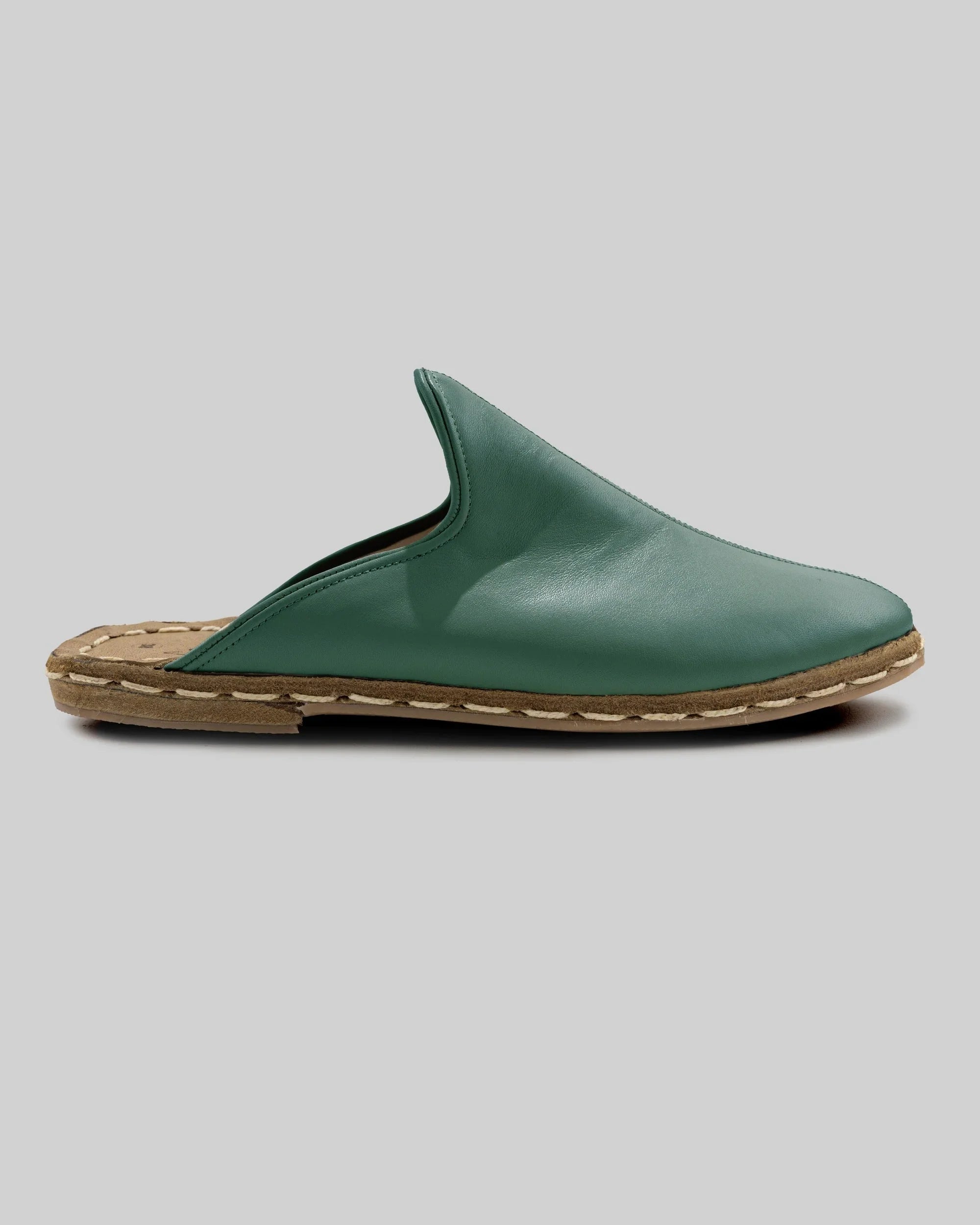 Top view Green Slippers - Handcrafted Calf Leather | Bespoky