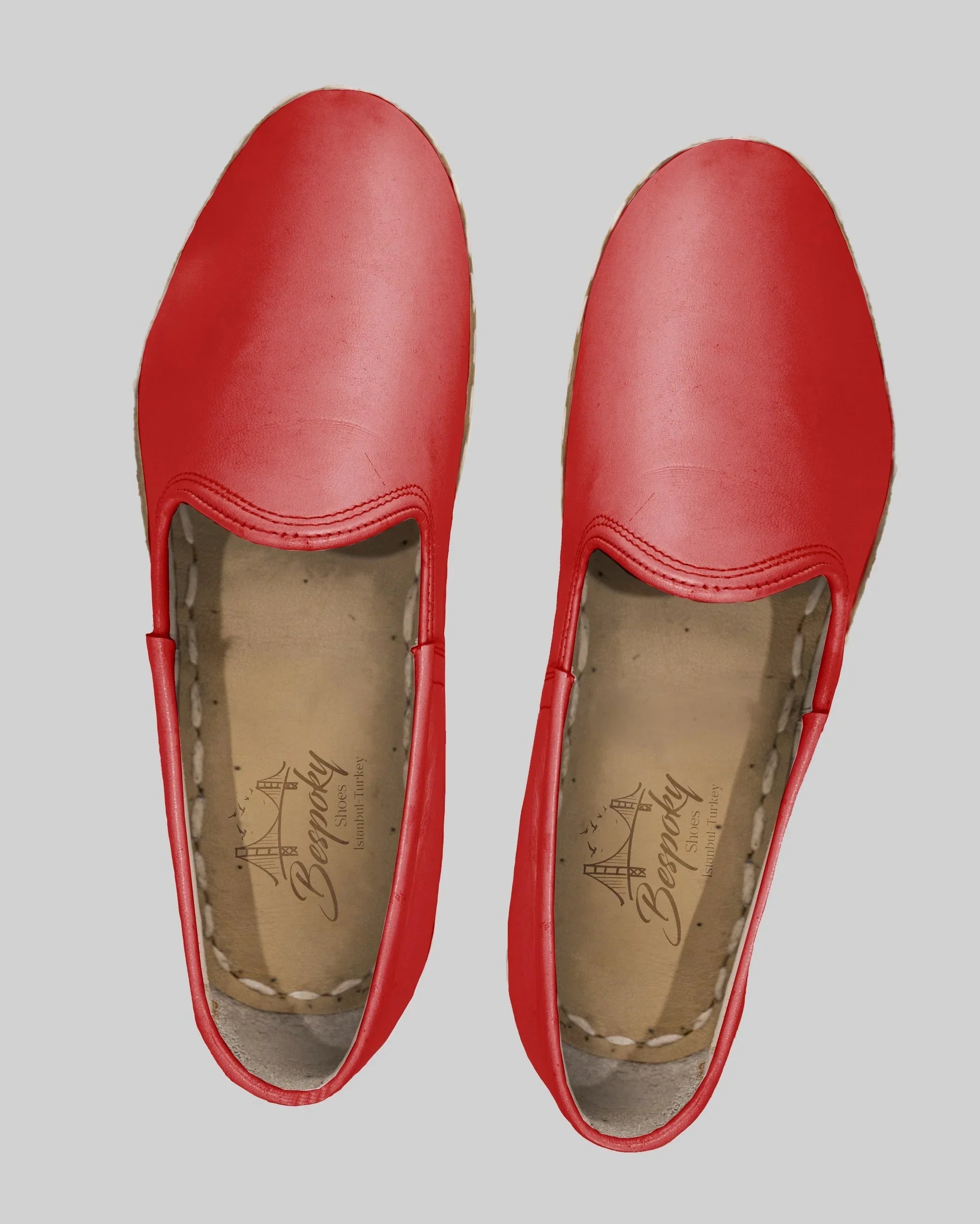 Side view Red Yemeni Shoes - Calf Leather Zero Drop | Bespoky