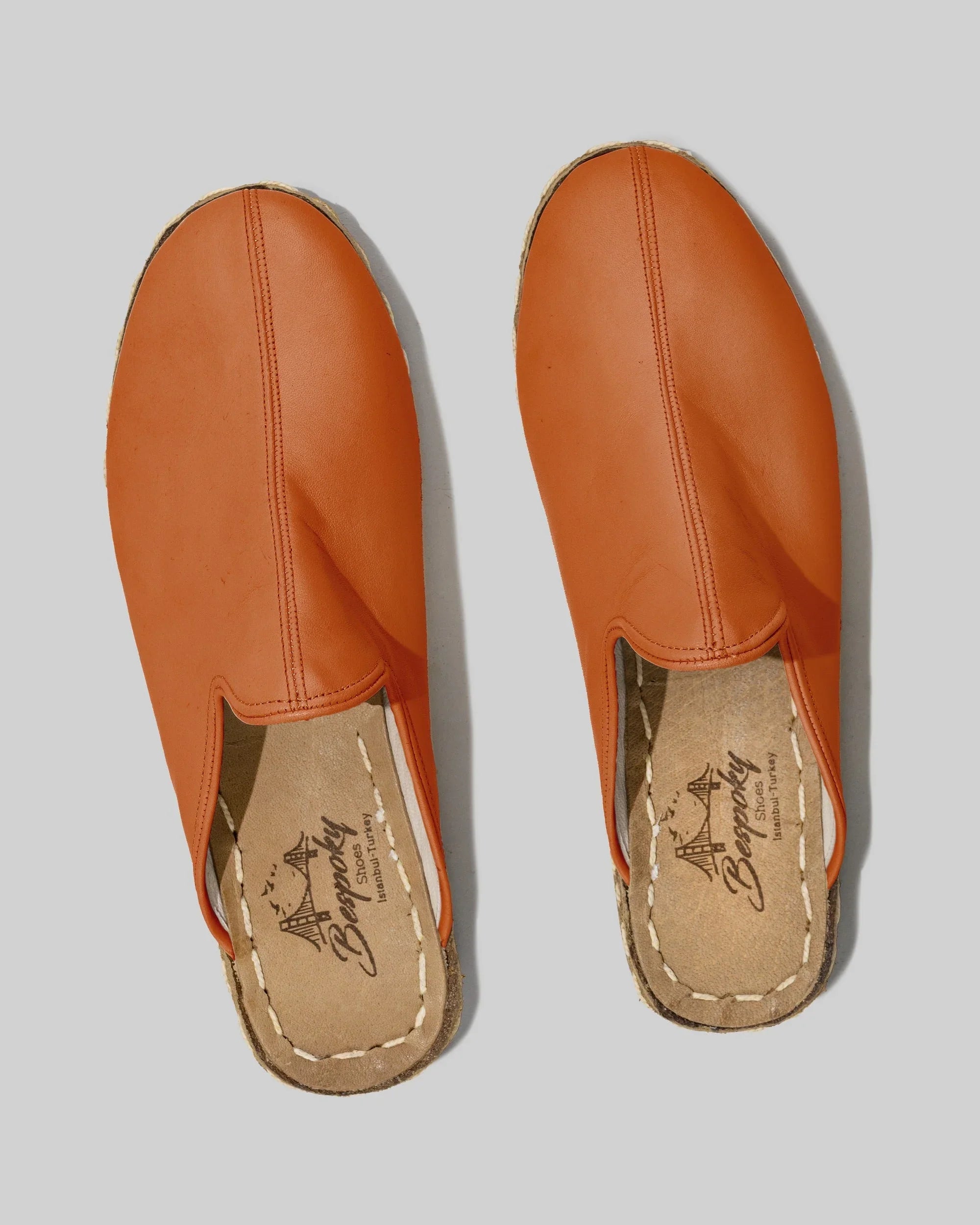 Side view Orange Slippers - Calf Leather Zero Drop | Bespoky