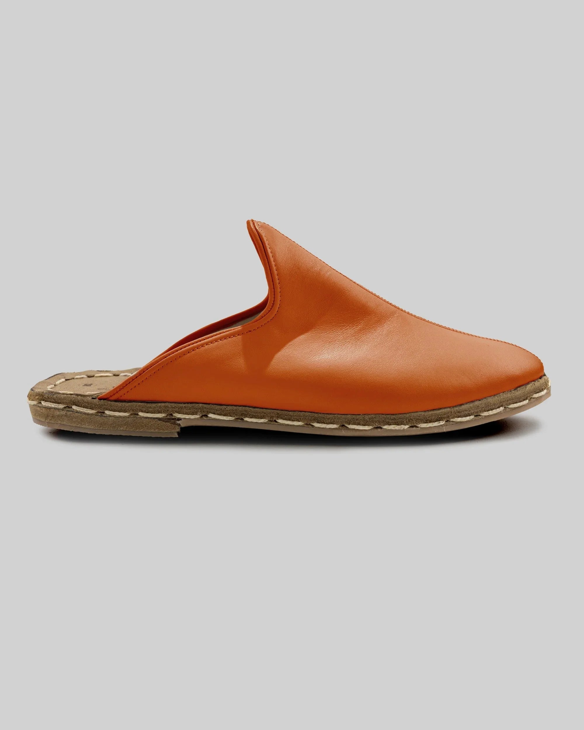 Top view Orange Slippers - Handcrafted Calf Leather | Bespoky