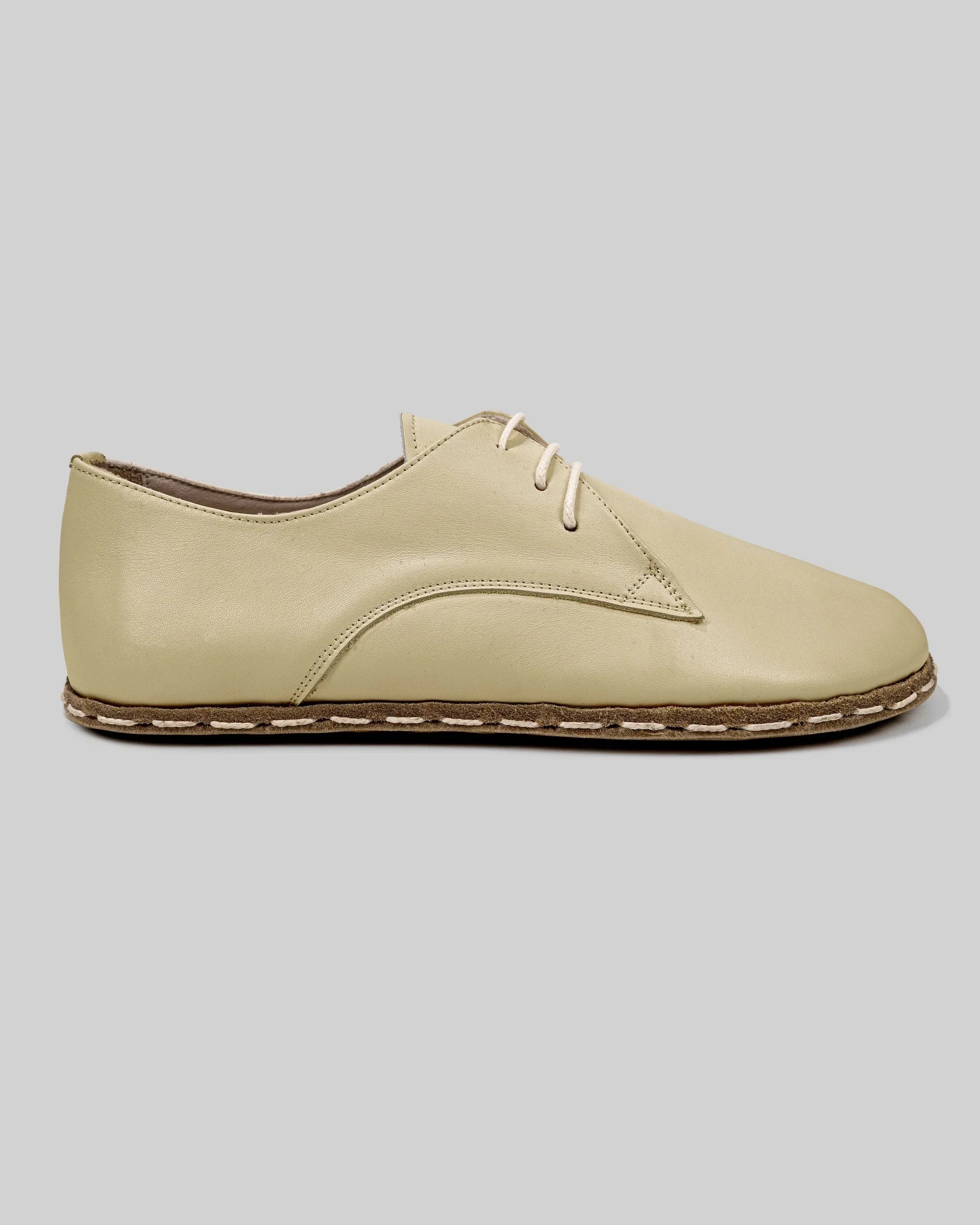 Detail Yellow Oxford Shoes - Handcrafted Calf Leather Turkey | Bespoky