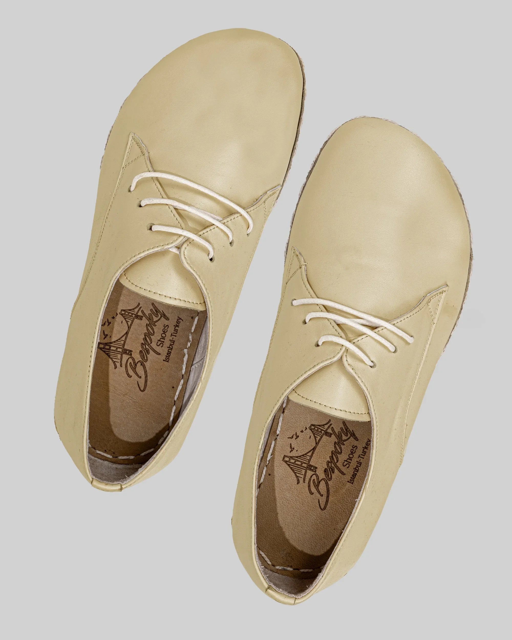 Side view Yellow Oxford Shoes - Calf Leather Zero Drop | Bespoky