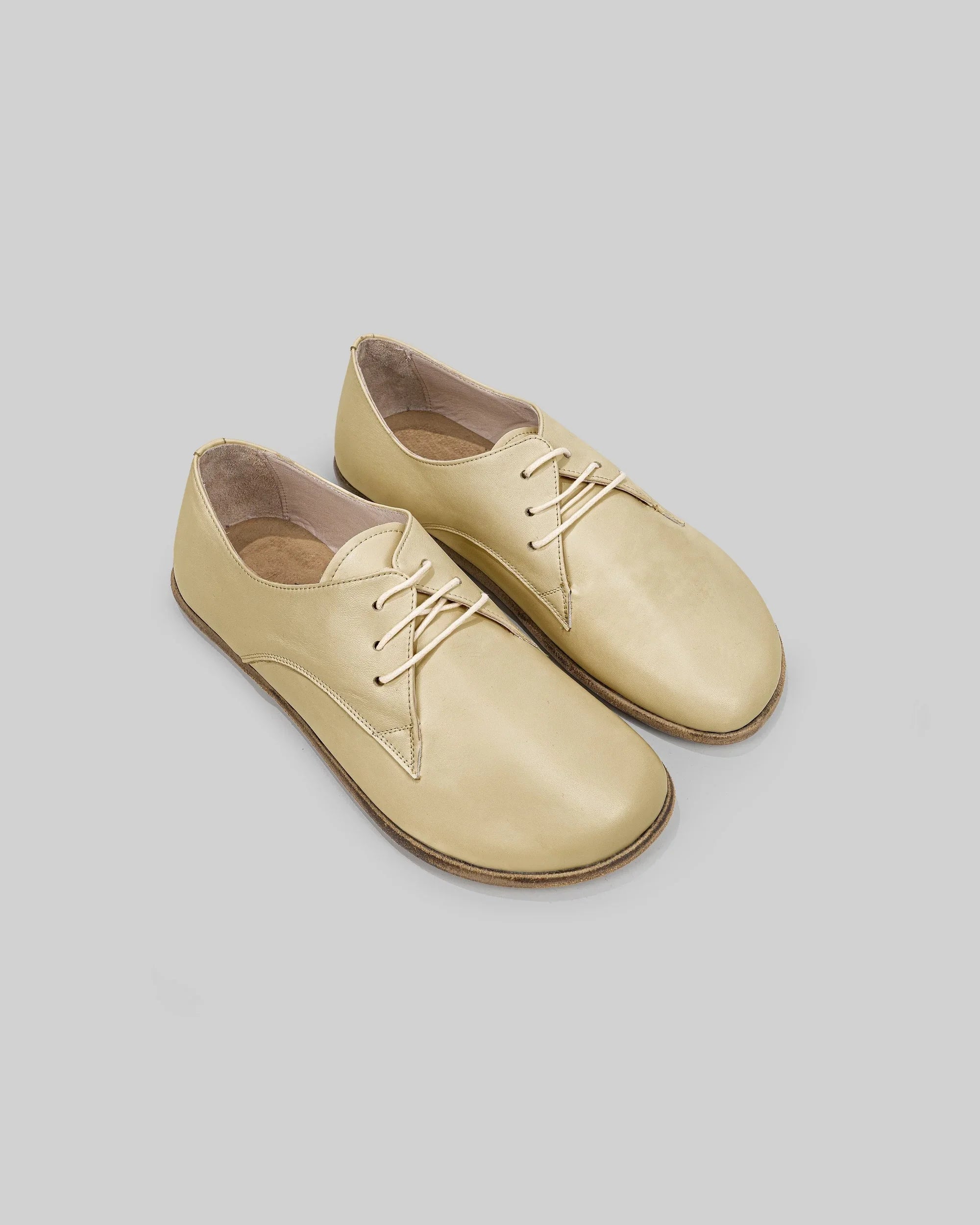 Women's Yellow Oxford Shoes - Handcrafted Calf Leather Wide Toe Box | Bespoky