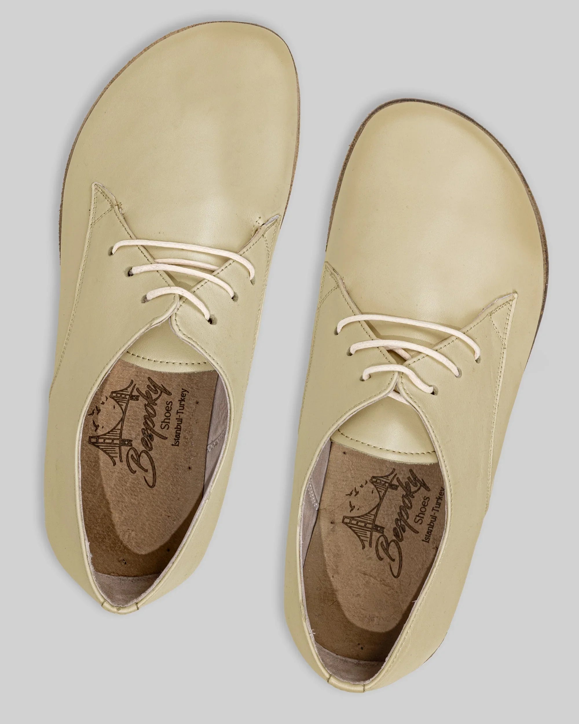 Side view Yellow Oxford Shoes - Calf Leather Zero Drop | Bespoky