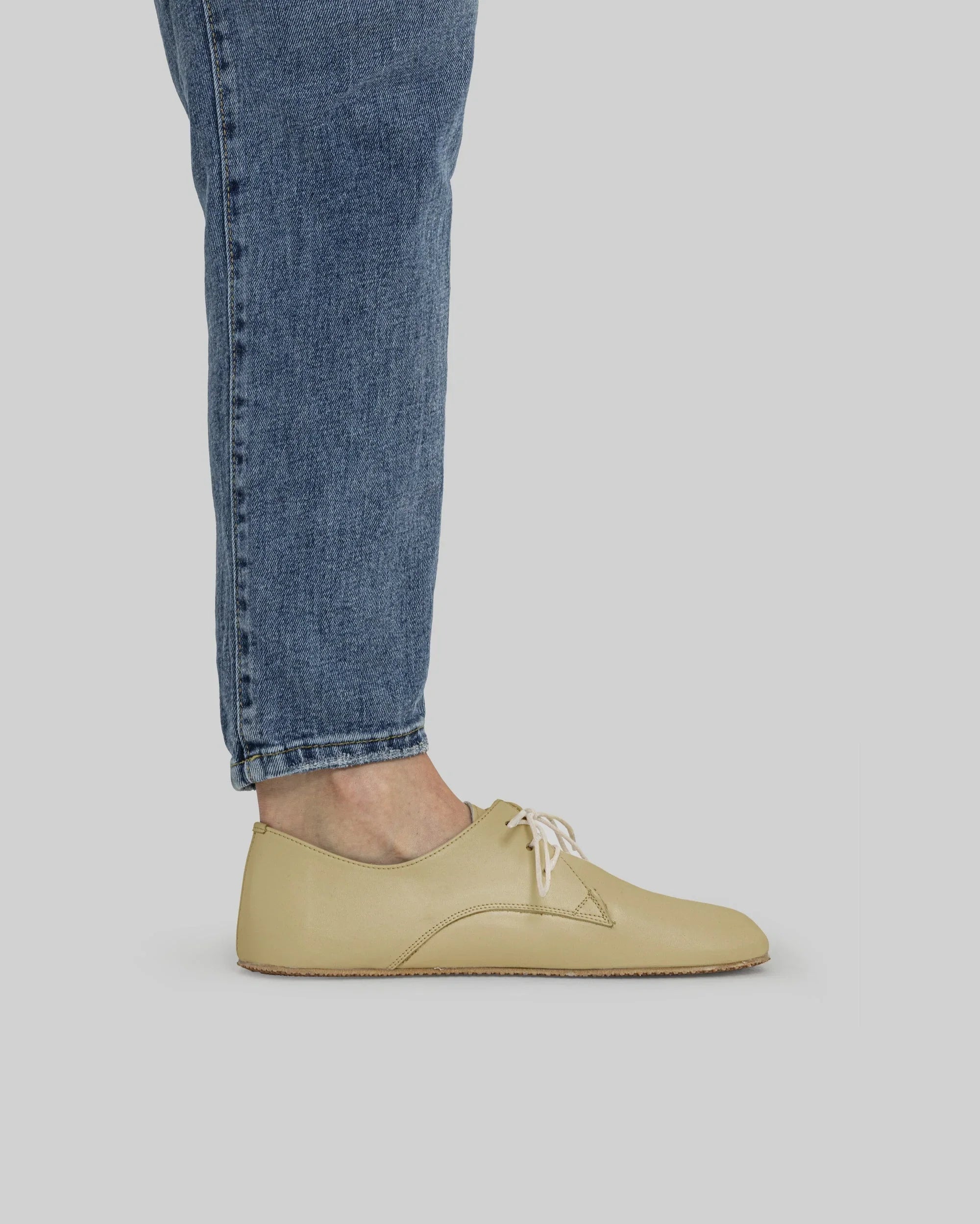 Pair Yellow Oxford Shoes - Barefoot Wide Toe Calf Leather | Bespoky