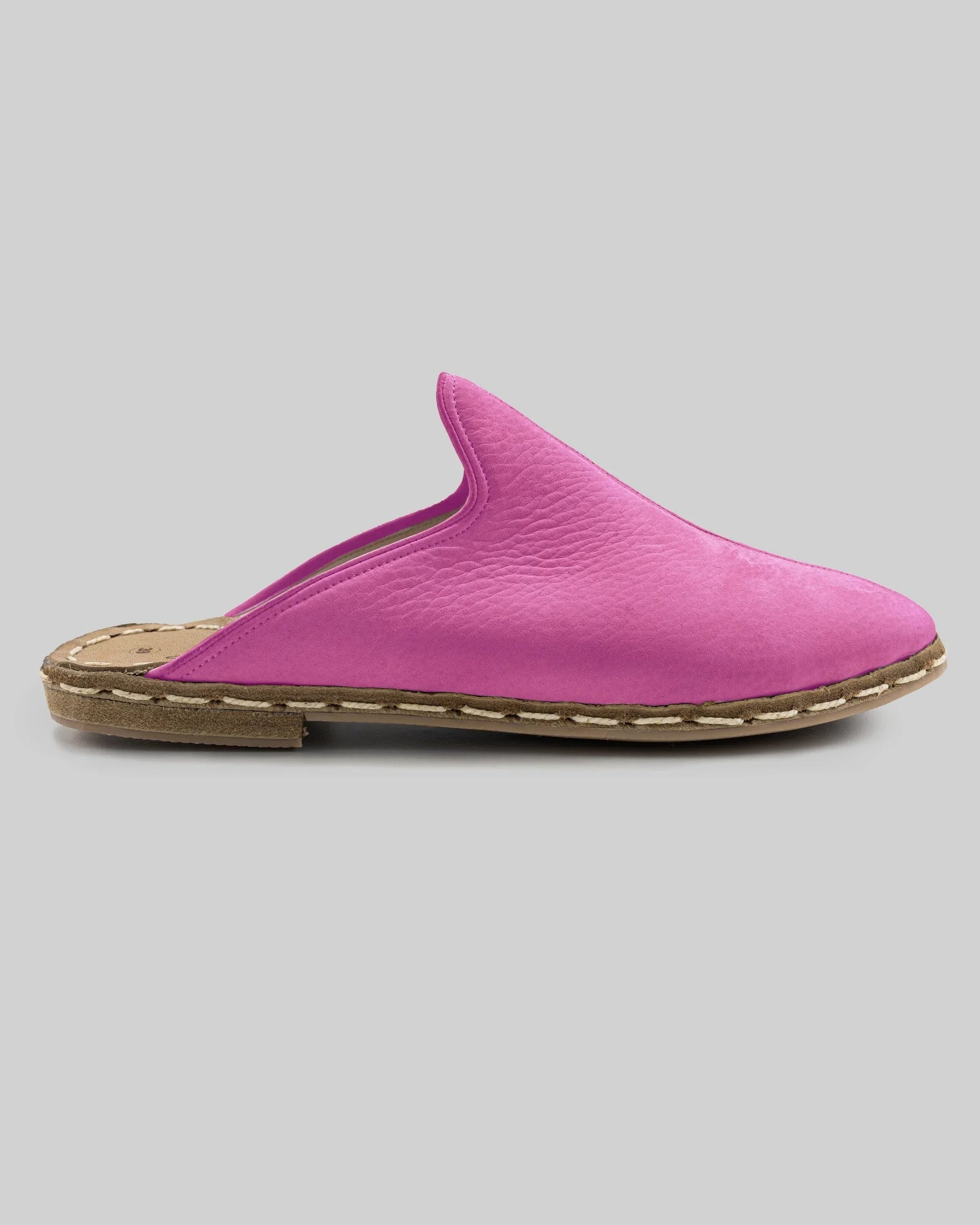 Top view Pink Nubuck Slippers - Handcrafted Calf Leather | Bespoky