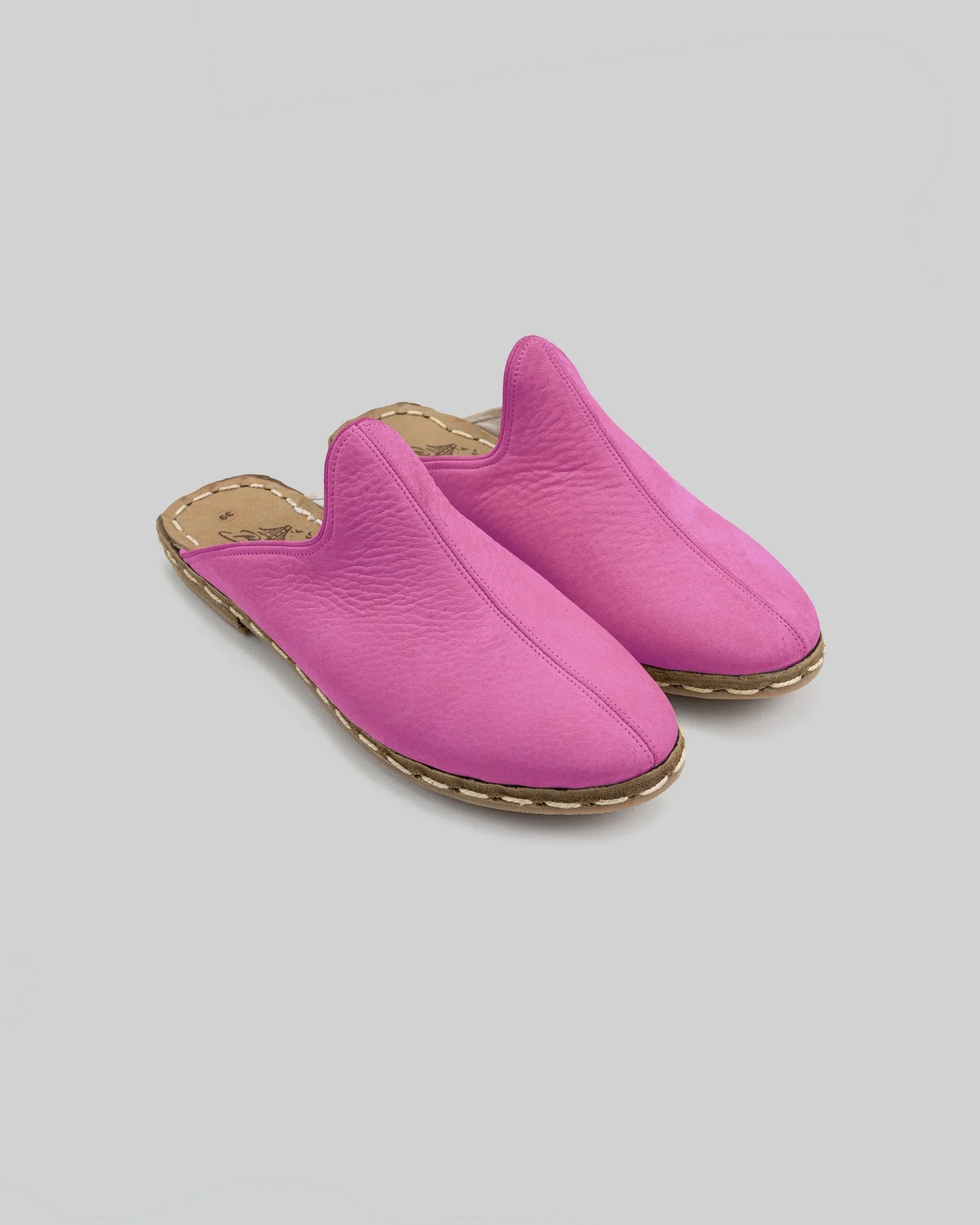 Men's Pink Nubuck Slippers - Handcrafted Calf Leather Wide Toe Box | Bespoky