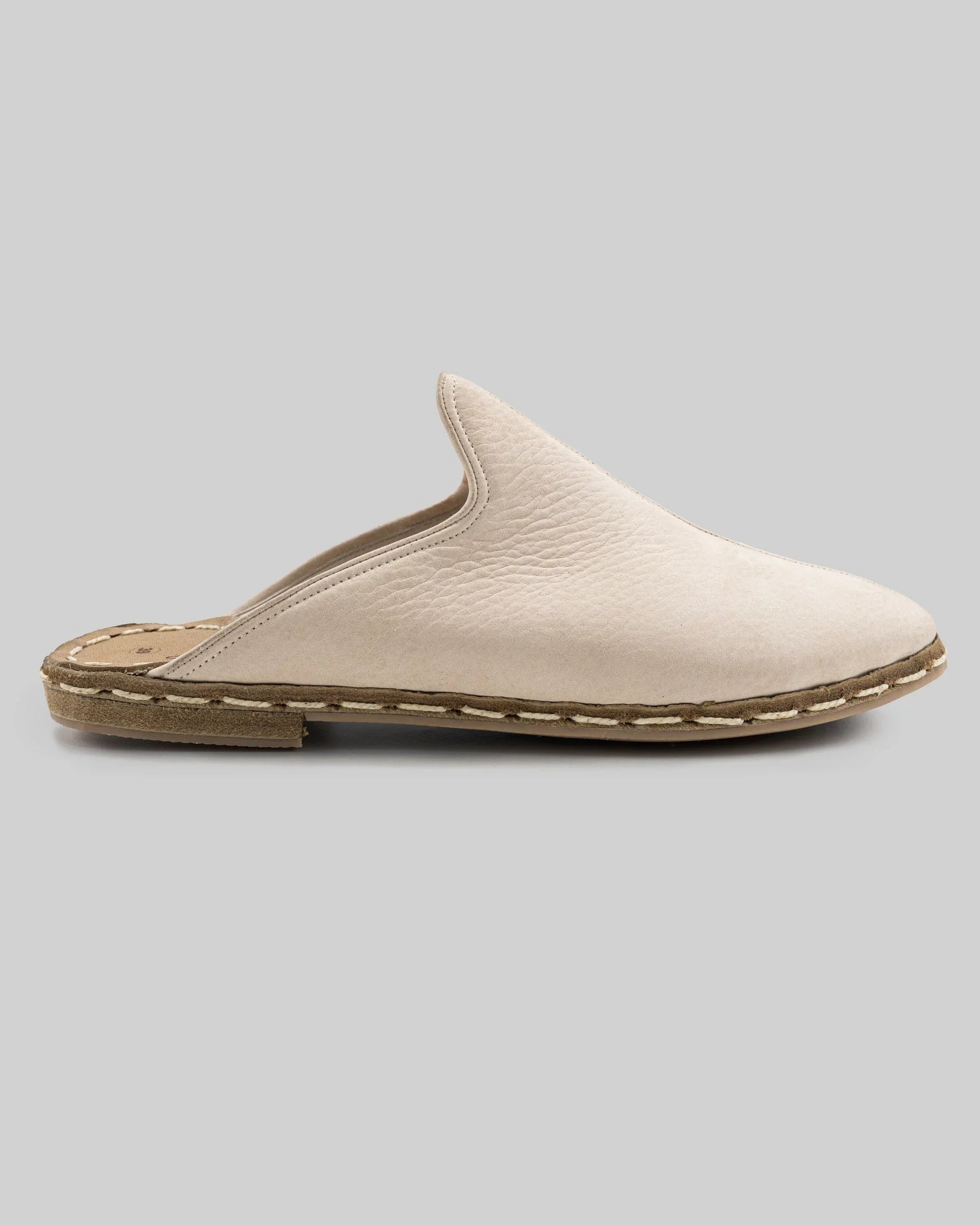 Top view Beige Nubuck Slippers - Handcrafted Calf Leather | Bespoky