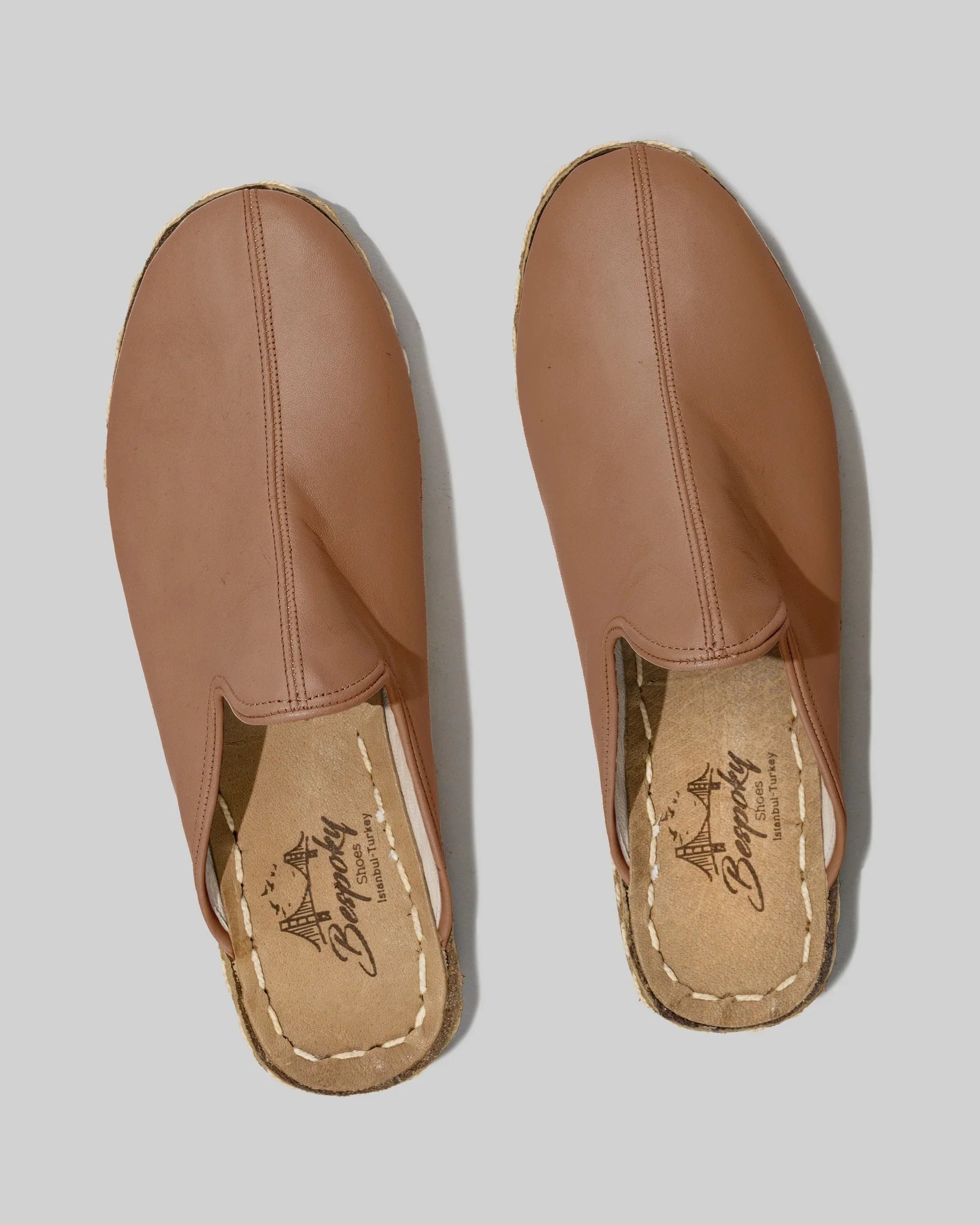 Side view Tan Slippers - Calf Leather Zero Drop | Bespoky