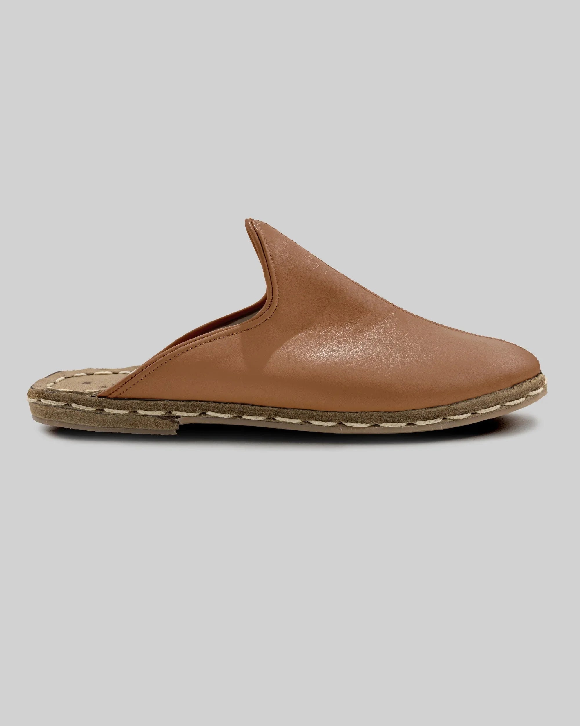 Top view Tan Slippers - Handcrafted Calf Leather | Bespoky