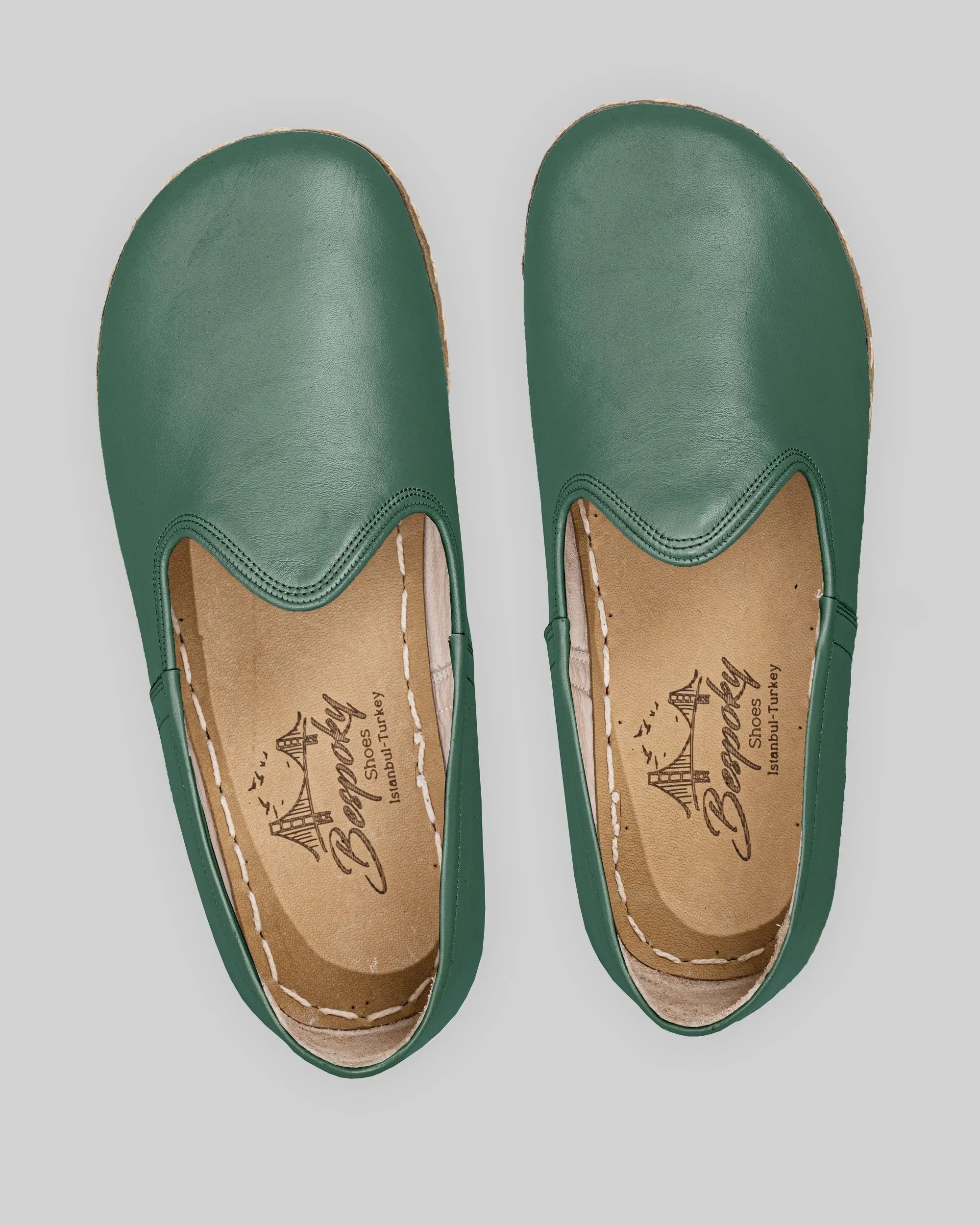 Side view Green Barefoot Yemeni - Calf Leather Zero Drop | Bespoky
