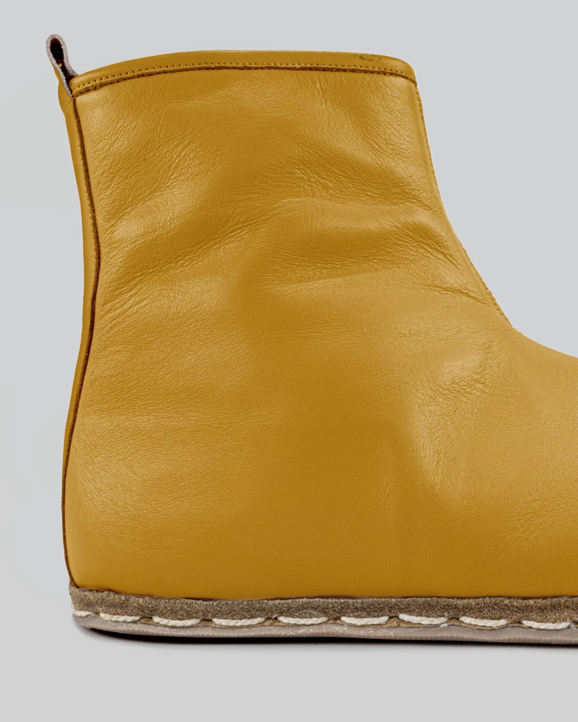 Top view Mustard Chelsea Boots - Handcrafted Calf Leather | Bespoky