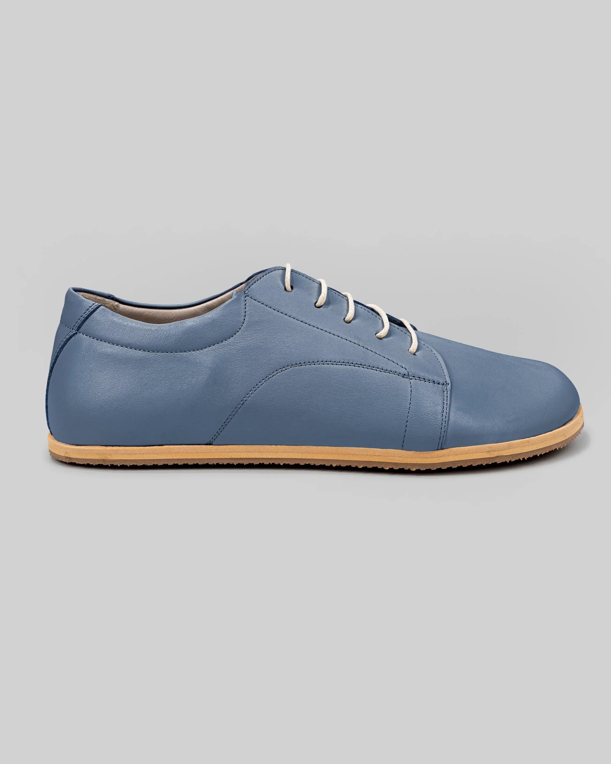 Detail Jean Blue Barefoot Sneaker - Handcrafted Calf Leather Turkey | Bespoky