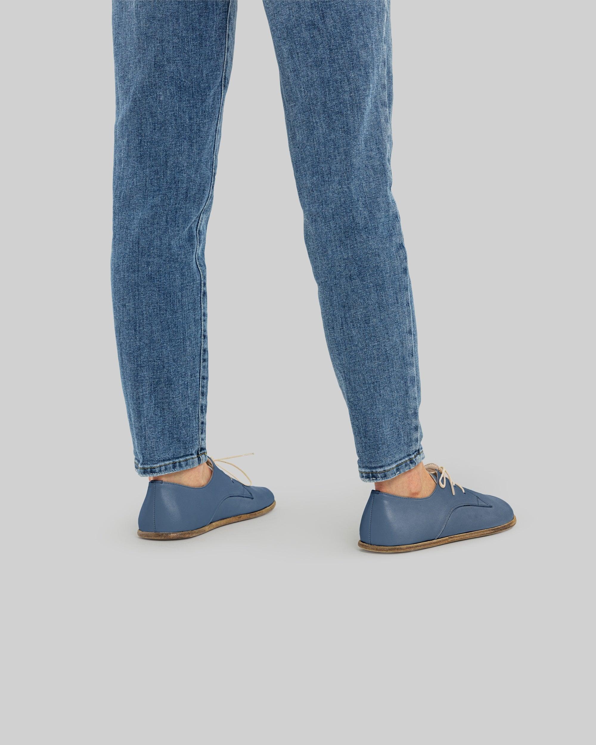 Close-up calf leather - Jean Blue Oxford Shoes Detail | Bespoky